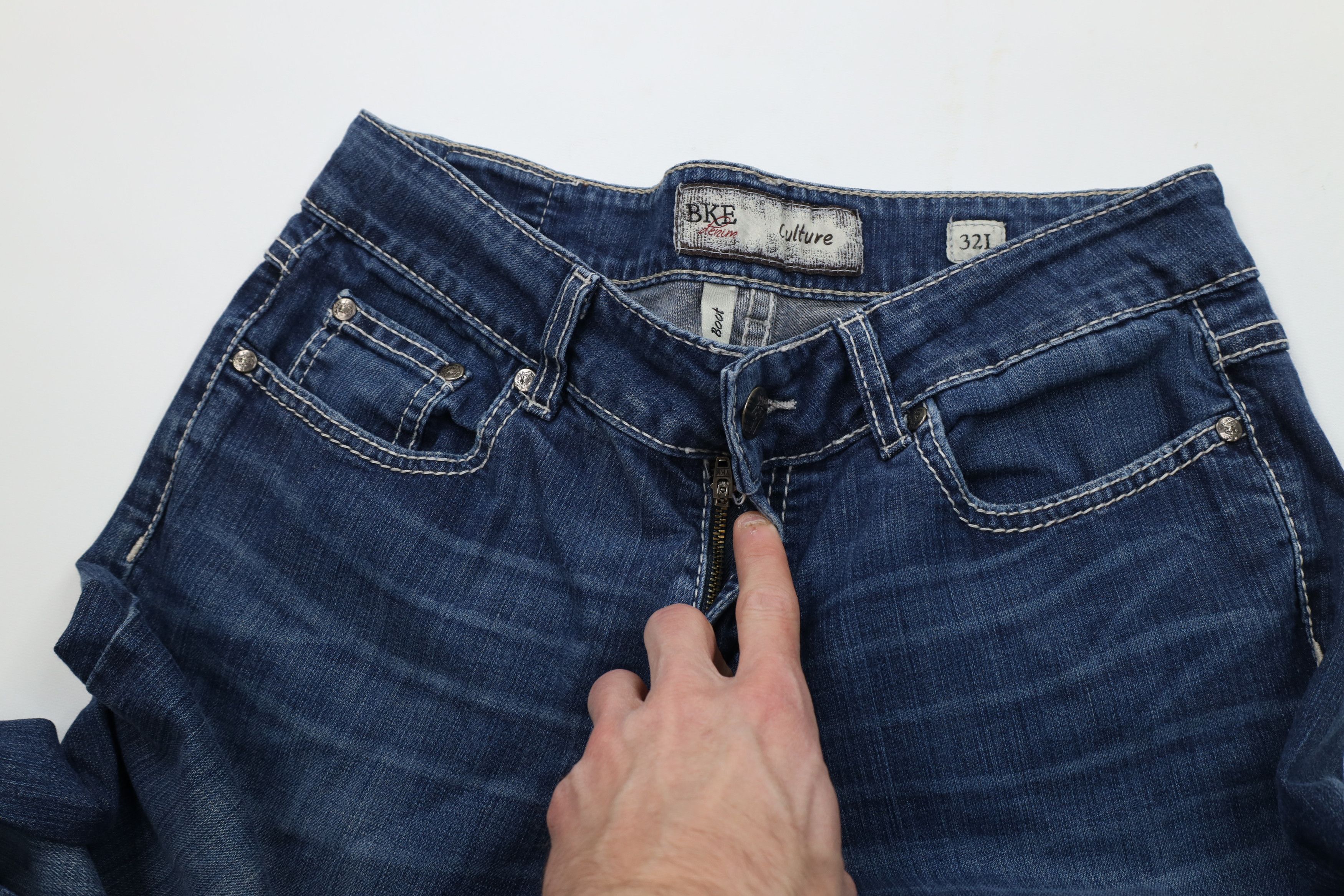 Vintage Buckle BKE Thick Stitch Culture Bootcut Denim Jeans Blue Size 32" / US 10 / IT 46 - 9 Thumbnail