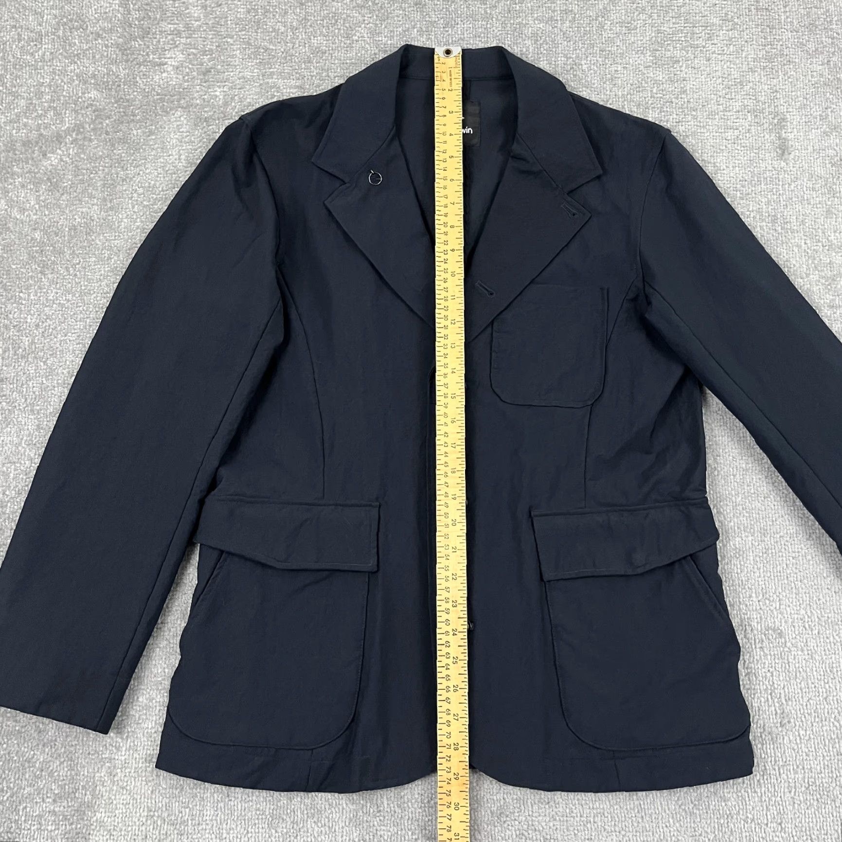 Goldwin Goldwin Jacket Mens M Blue Technical Functional Stretch Coverall Blazer Coat Mid-Length Zip Pockets Stand-Up Collar Size US 31 - 4 Thumbnail