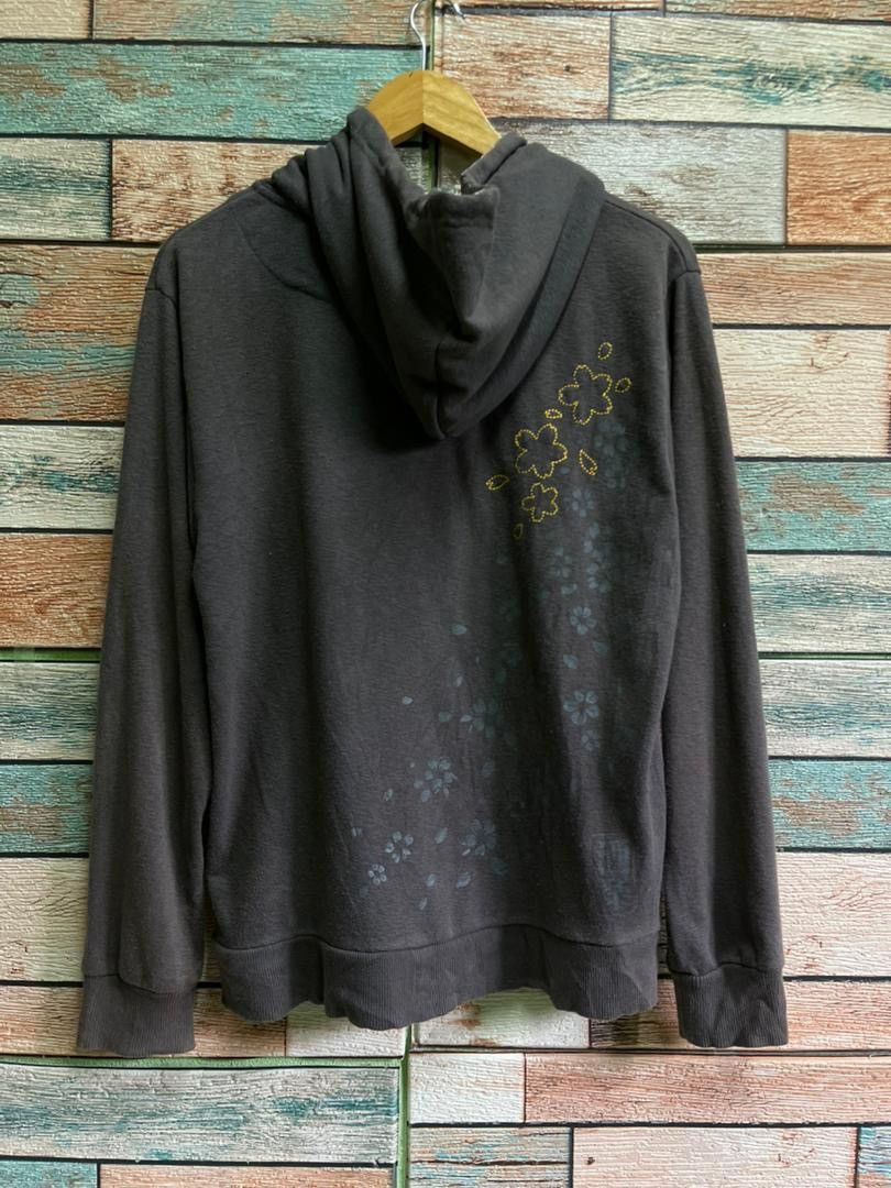 Japanese Brand SHARAKU Sakura Embroidery Full-Zip Hoodie Floral Hood Lining Size US L / EU 52-54 / 3 - 2 Thumbnail