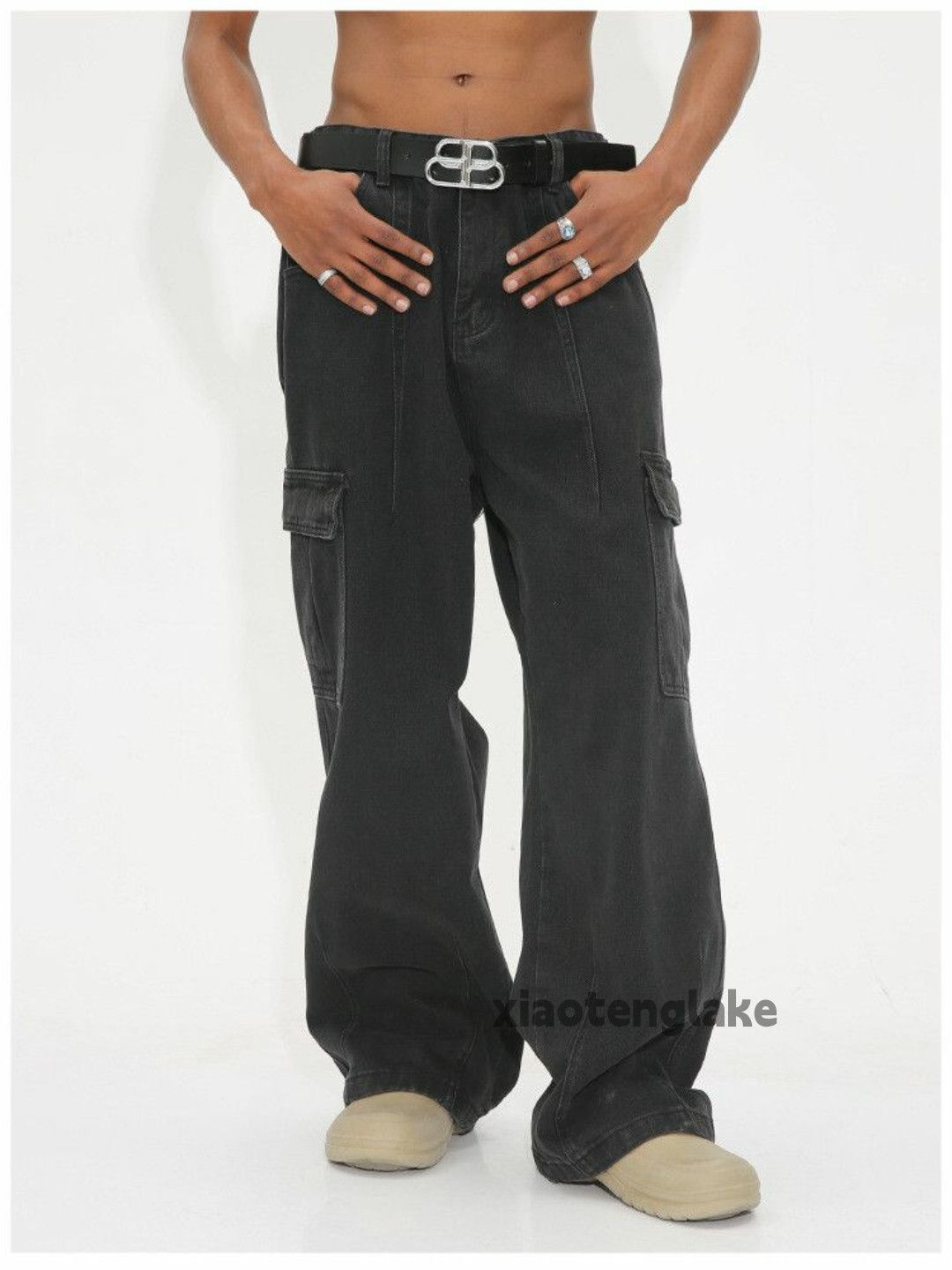 Jean × Vintage washed faded cleanfit skate hiphop baggy cargo jeans Size US 32 / EU 48 - 1 Thumbnail
