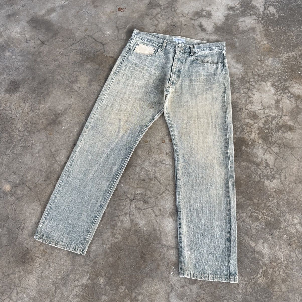 Japanese Brand W35x29.5 Vintage Connect Rusty Faded Denim Jean Pants Size US 35 - 2 Thumbnail