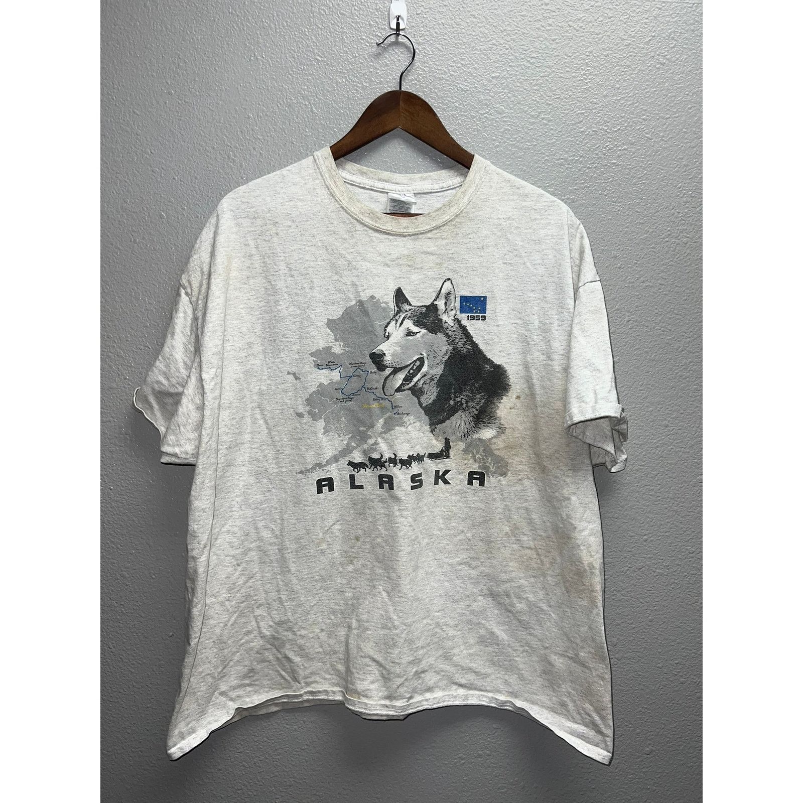 Gildan Vintage Alaska Iditarod Shirt Dog Racing Race Gray Tee 2XL Size US XXL / EU 58 / 5 - 1 Thumbnail