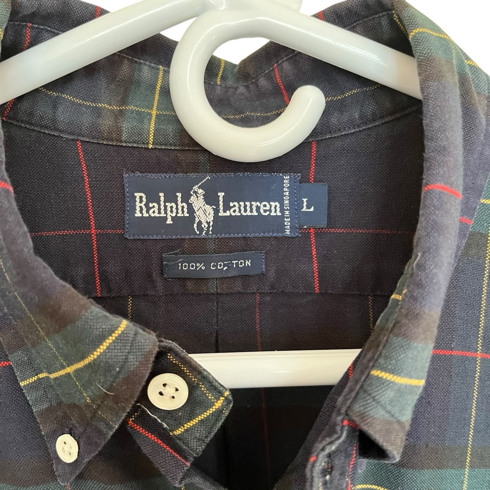 Ralph Lauren Ralph Lauren | Large Blue Green Tartan Plaid Crest Shirt 90s Size US L / EU 52-54 / 3 - 4 Thumbnail