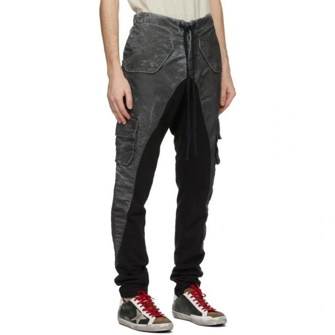 image of Greg Laurent 50/50 Hybrid Sweatpants Satin Grey Black, Men's (Size 34)