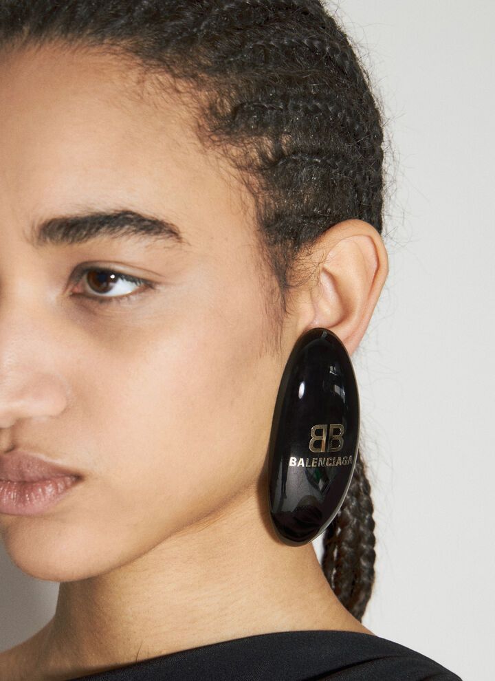 Balenciaga o1bcso1str1125 Size: OS / Hairclip Earring in Black/Gold Size ONE SIZE - 5 Thumbnail