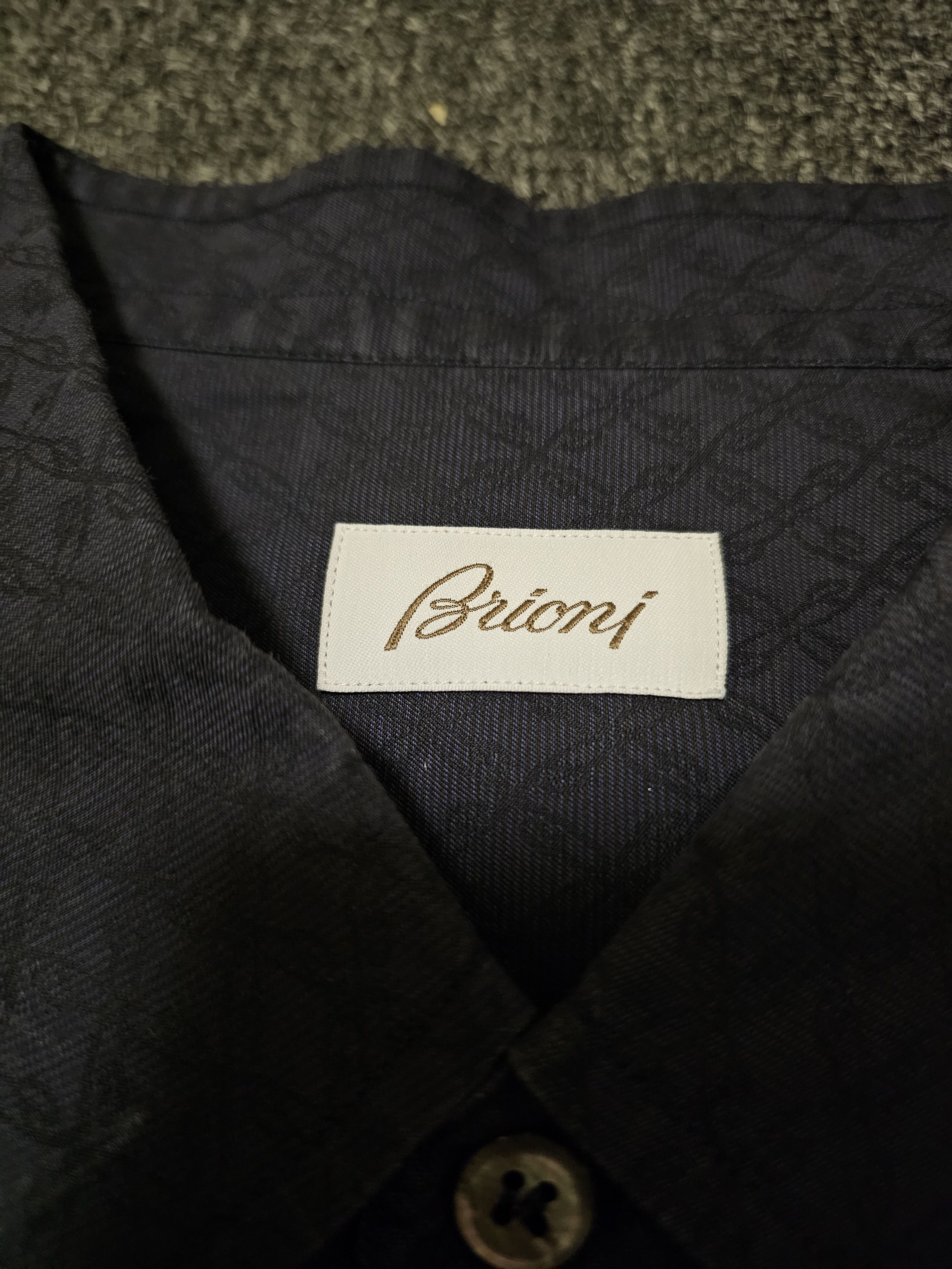 Brioni Brioni men's dark blue striped shirts size XXXXL Size US XXL / EU 58 / 5 - 3 Thumbnail