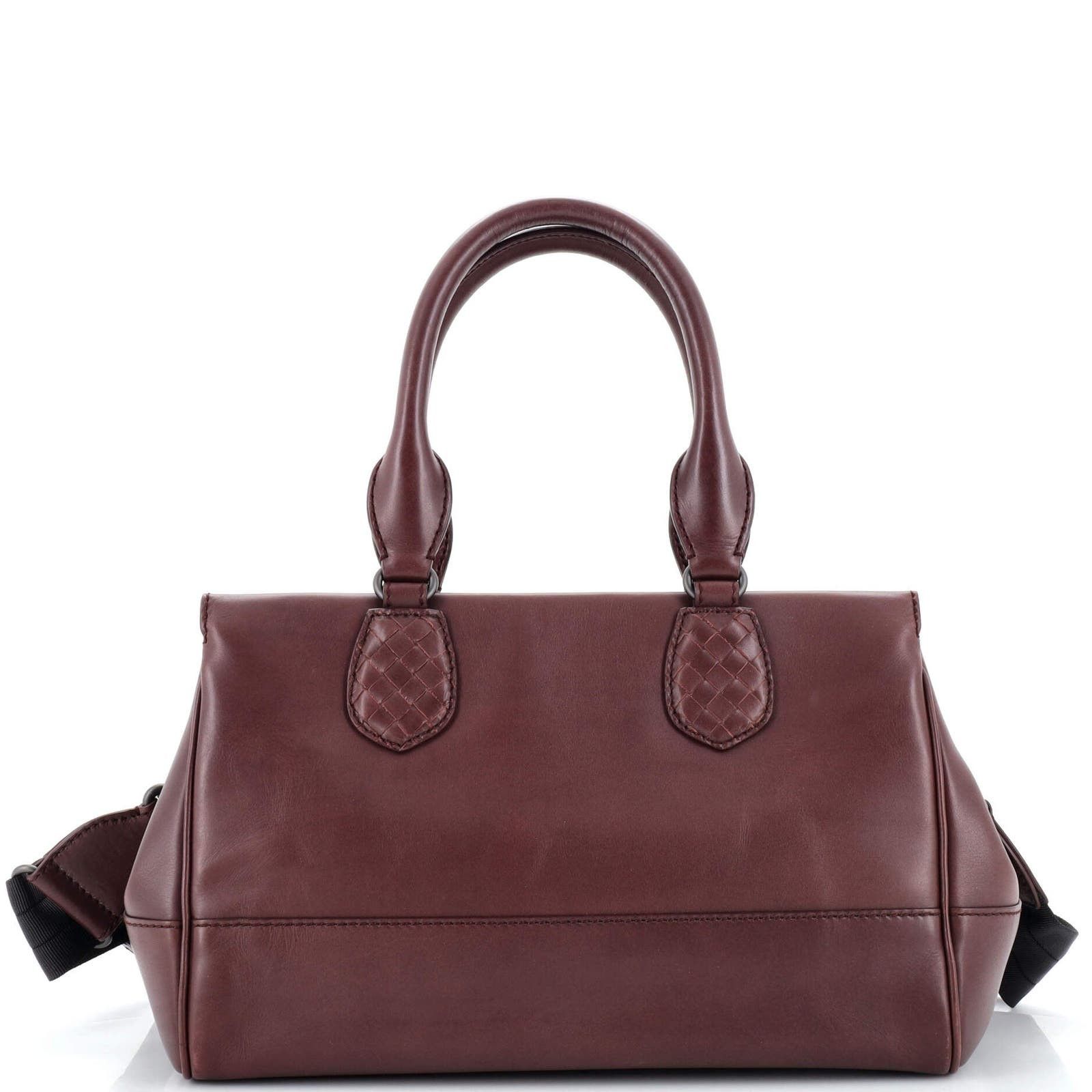 Ducale Convertible Satchel Leather with Intrecciato Detail