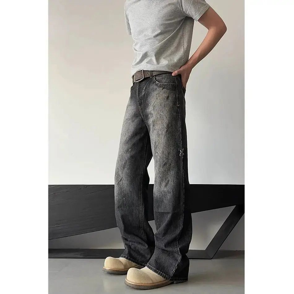 Japanese Brand Retro loose straight leg wide leg jeans Size US 30 / EU 46 - 2 Thumbnail