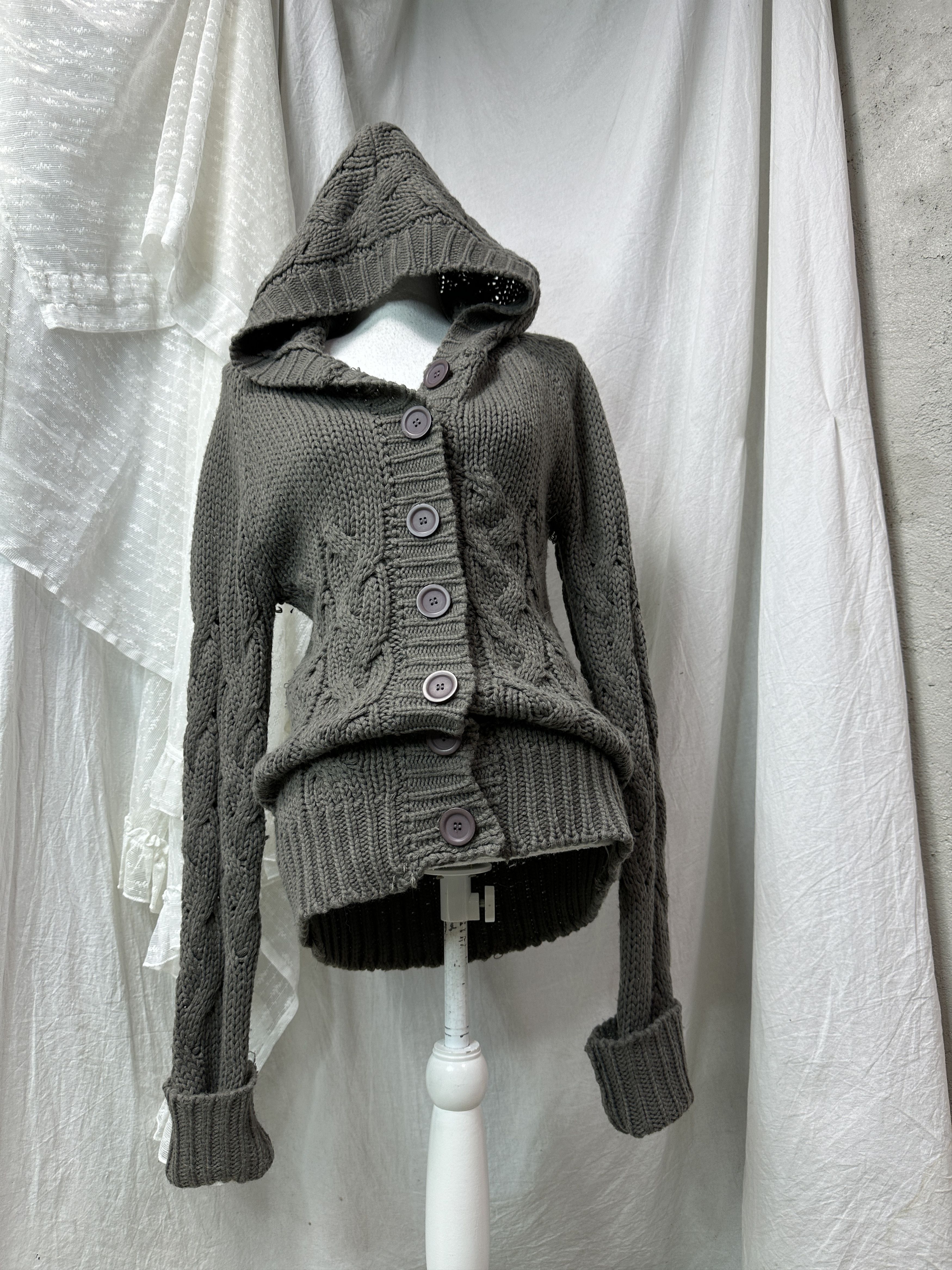 Vintage Vintage Hoodie Buttoned Grunge Sweater Y2K Size M / US 6-8 / IT 42-44 - 1 Thumbnail