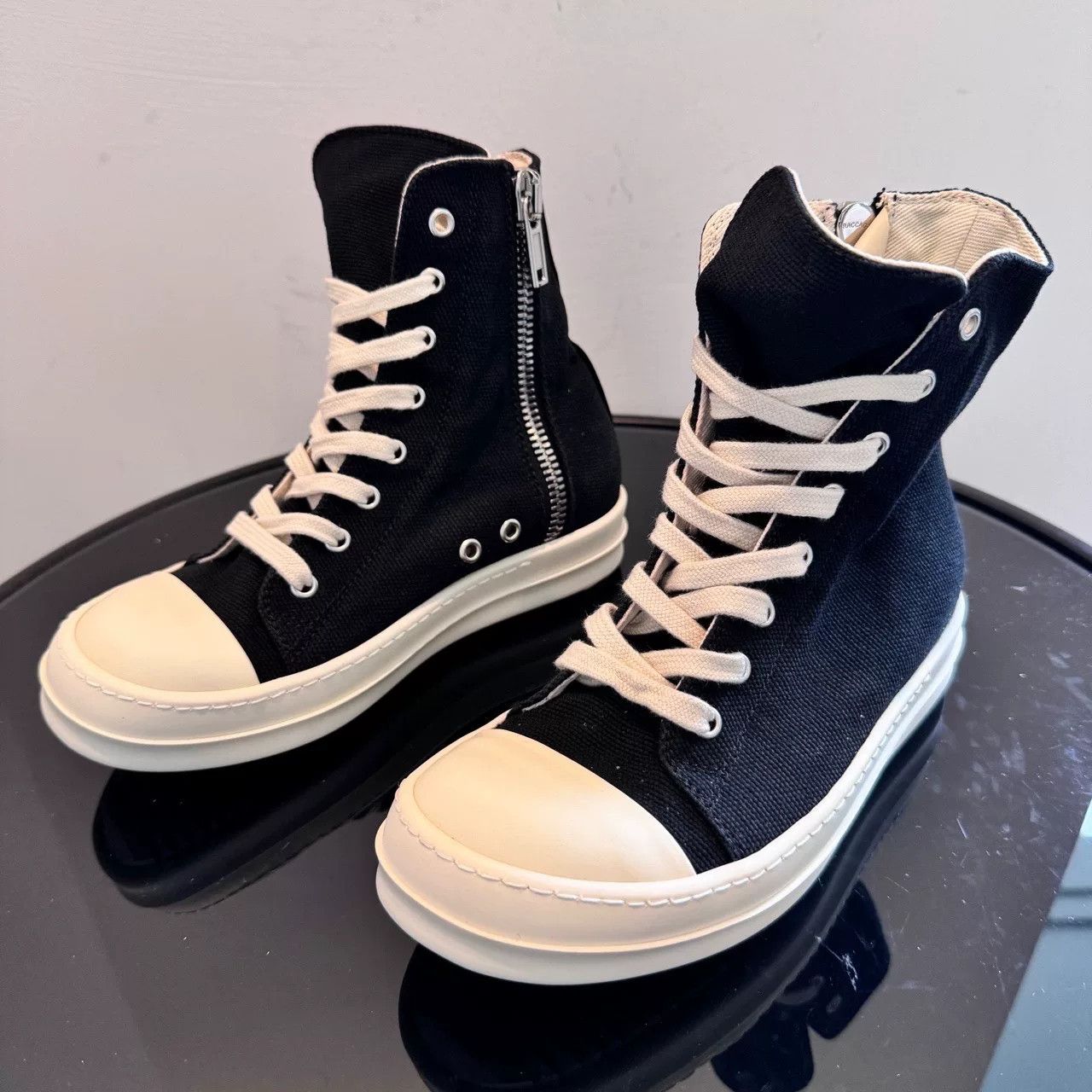 Rick Owens Rick Owens Black Hitop Sneakers us_5 Women Size US 5 / IT 35 - 1 Thumbnail