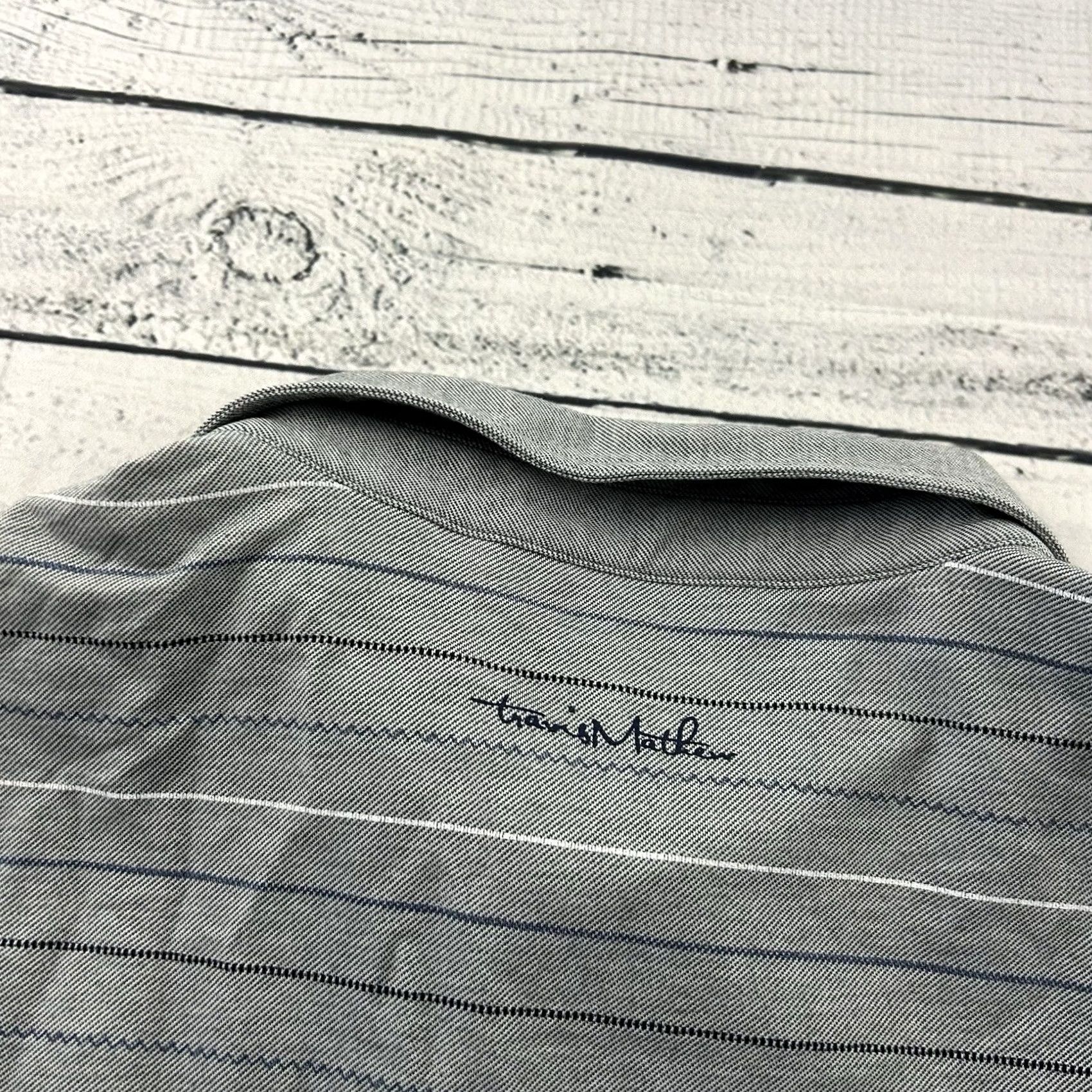 TravisMathew Travis Mathew Striped Short Sleeve Golf Polo Shirt Men's M Gray Shirt Size US M / EU 48-50 / 2 - 6 Thumbnail