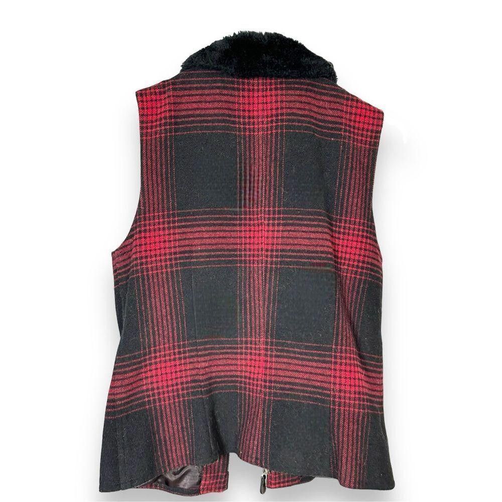 Designer Harold’s Vintage Wool Blend Plaid and Faux Fur Zip up Vest 4 Size S / US 4 / IT 40 - 6 Thumbnail