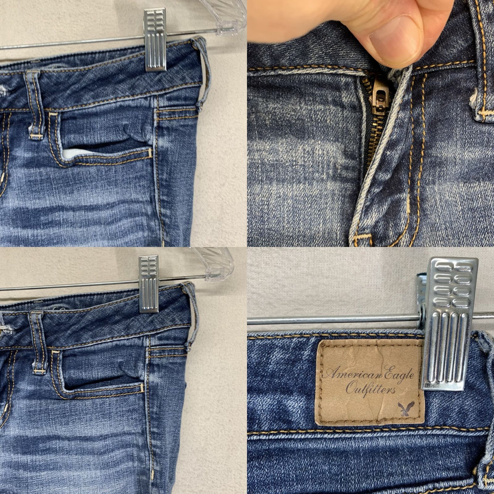 American Eagle Outfitters American Eagle Jeans Women's 2 Long Medium Blue Denim Super Stretch Jegging Size 26" / US 2 / IT 38 - 8 Thumbnail
