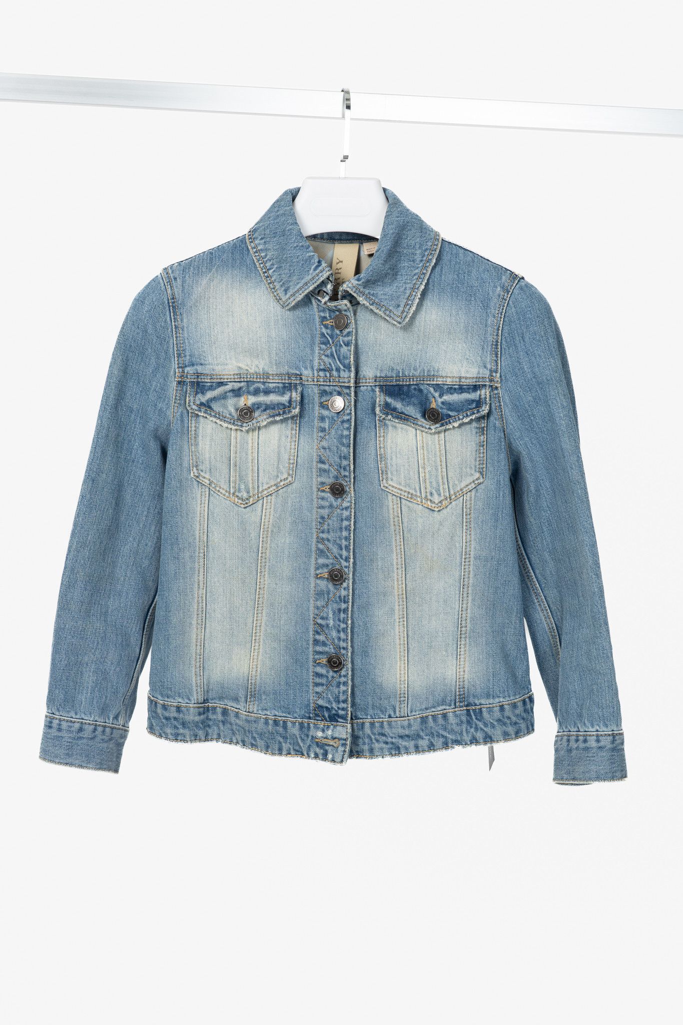 Burberry Burberry Brit Blue Faded Cotton Denim Jacket Size M / US 6-8 / IT 42-44 - 1 Thumbnail