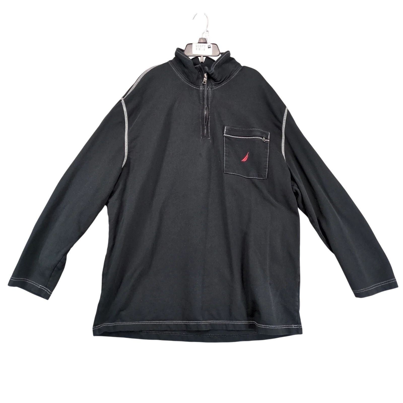 Nautica Vtg Nautica Pullover 1/4 Zip Sweatshirt XXL White Stitching Size US XXL / EU 58 / 5 - 1 Thumbnail