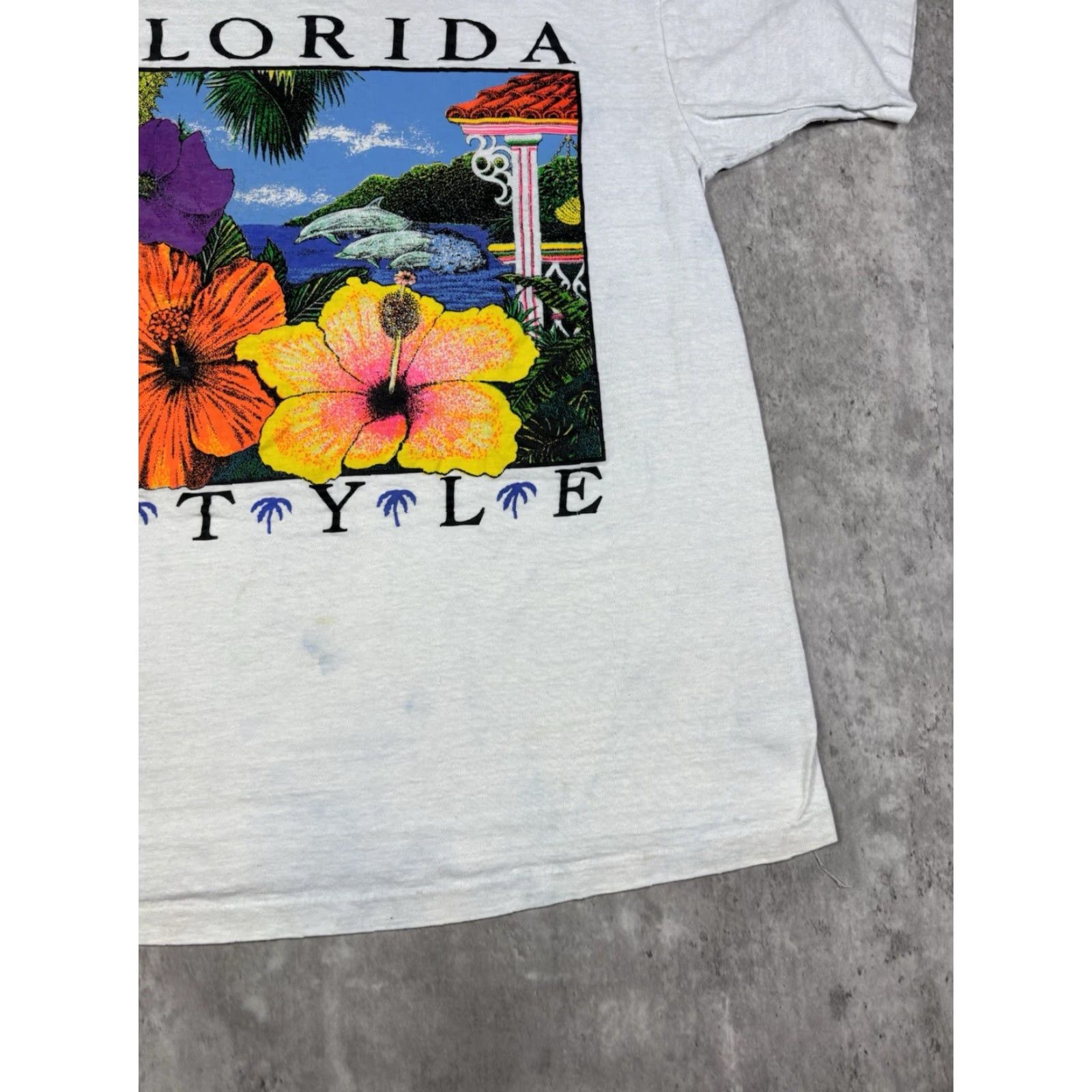 Vintage VINTAGE 90s Florida Beach T Shirt L White Cotton Graphic Print Crew Neck Short Sleeve Mens Size US L / EU 52-54 / 3 - 3 Thumbnail