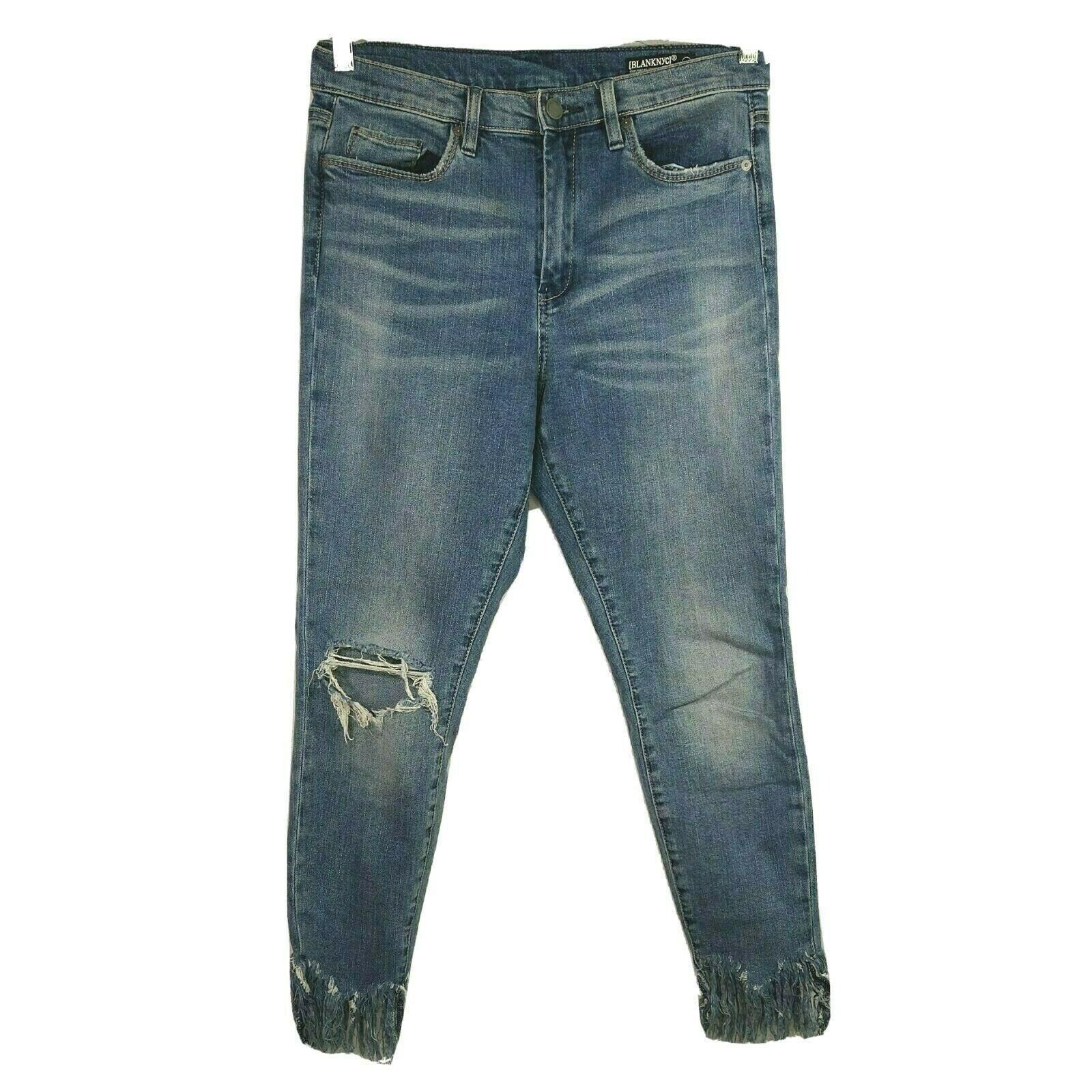 BLANKNYC BlankNyc The Great Jones Ripped Frayed Raw Hem Jeans Size 30 Size 30" / US 8 / IT 44 - 1 Thumbnail