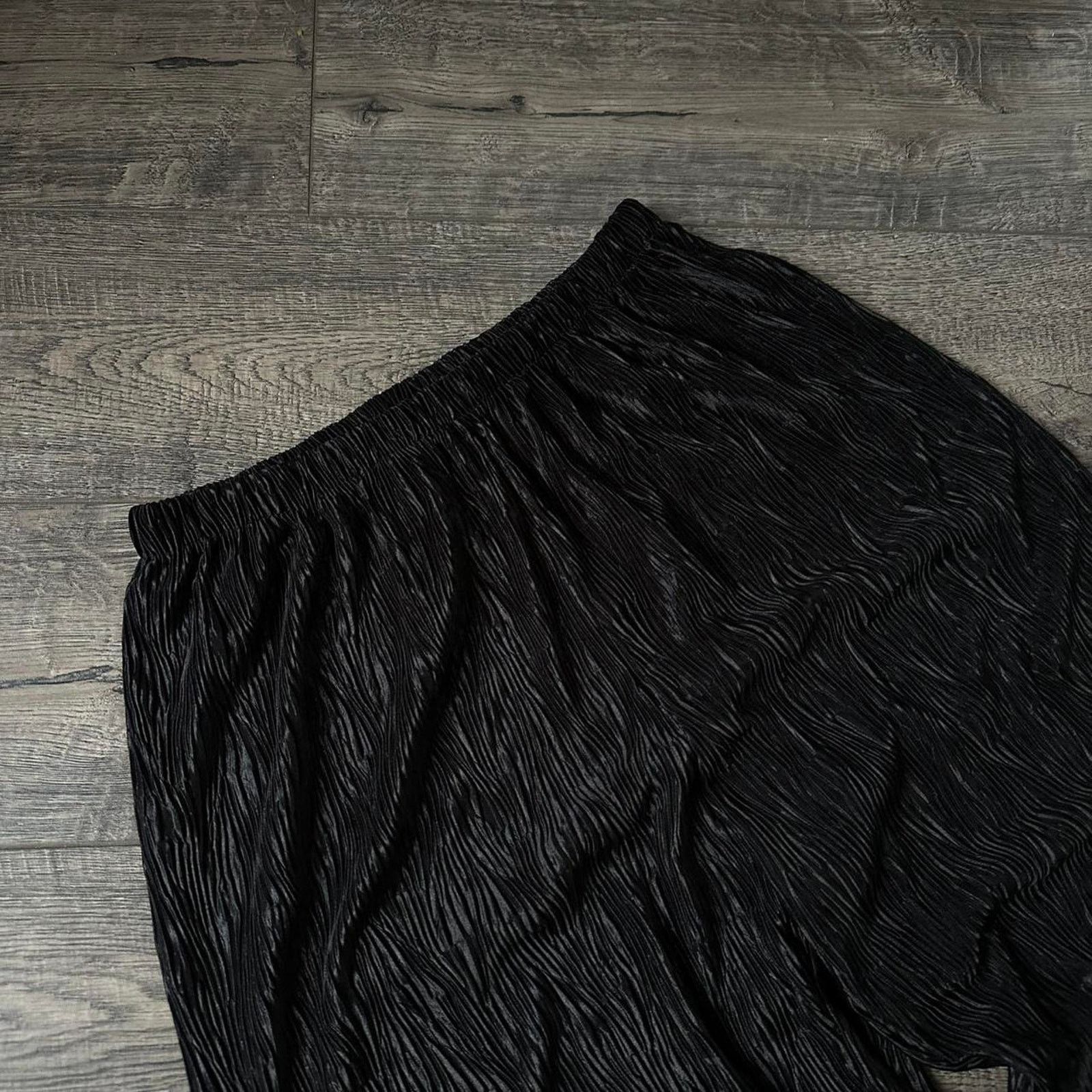 Vintage Vintage 80s Black Pleat Wavy Ruch Straight Light Pants Slack Size 28" / US 6 / IT 42 - 3 Thumbnail