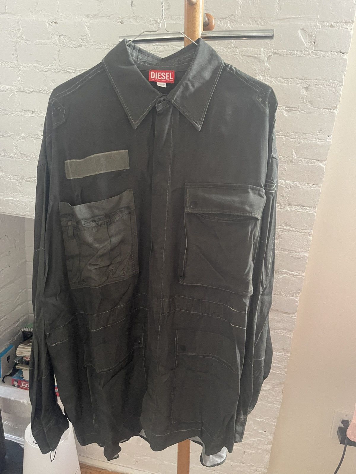 Diesel Diesel Rayon Camo Trompe L’oeil Button Up Shirt Size US M / EU 48-50 / 2 - 1 Thumbnail