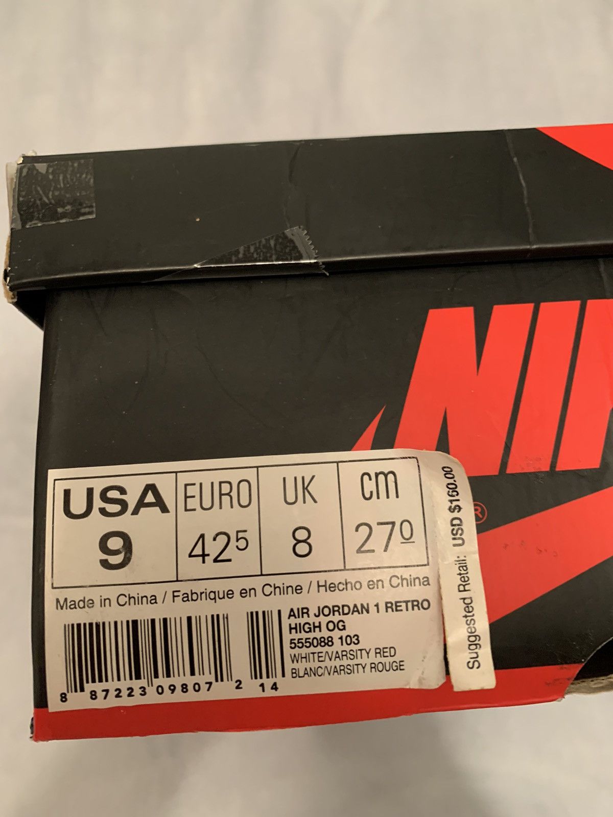 Jordan Brand Jordan 1 Retro High OG Metallic Red 2017 Size 9 Size US 9 / EU 42 - 9 Thumbnail