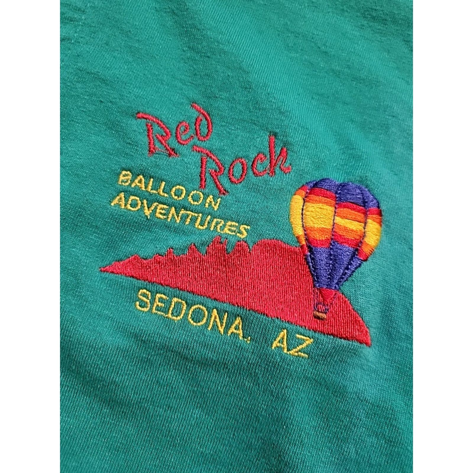 Jerzees VINTAGE Jerzees Polo Men M Green Embroidered Logo Rock Balloon Adventures Polo Shirt Size US M / EU 48-50 / 2 - 2 Thumbnail