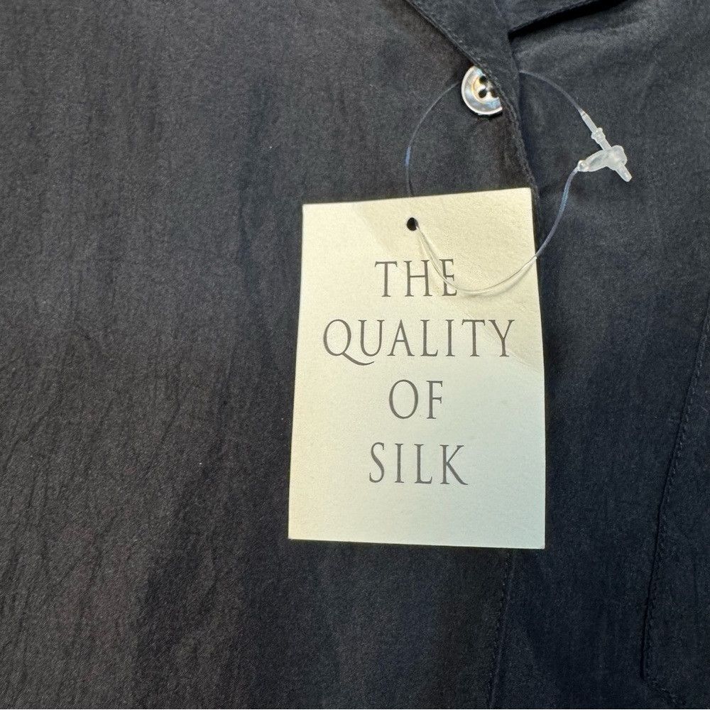 Other NWT New Vintage Moda International 100% Silk Black Blouse S Size M / US 6-8 / IT 42-44 - 8 Thumbnail