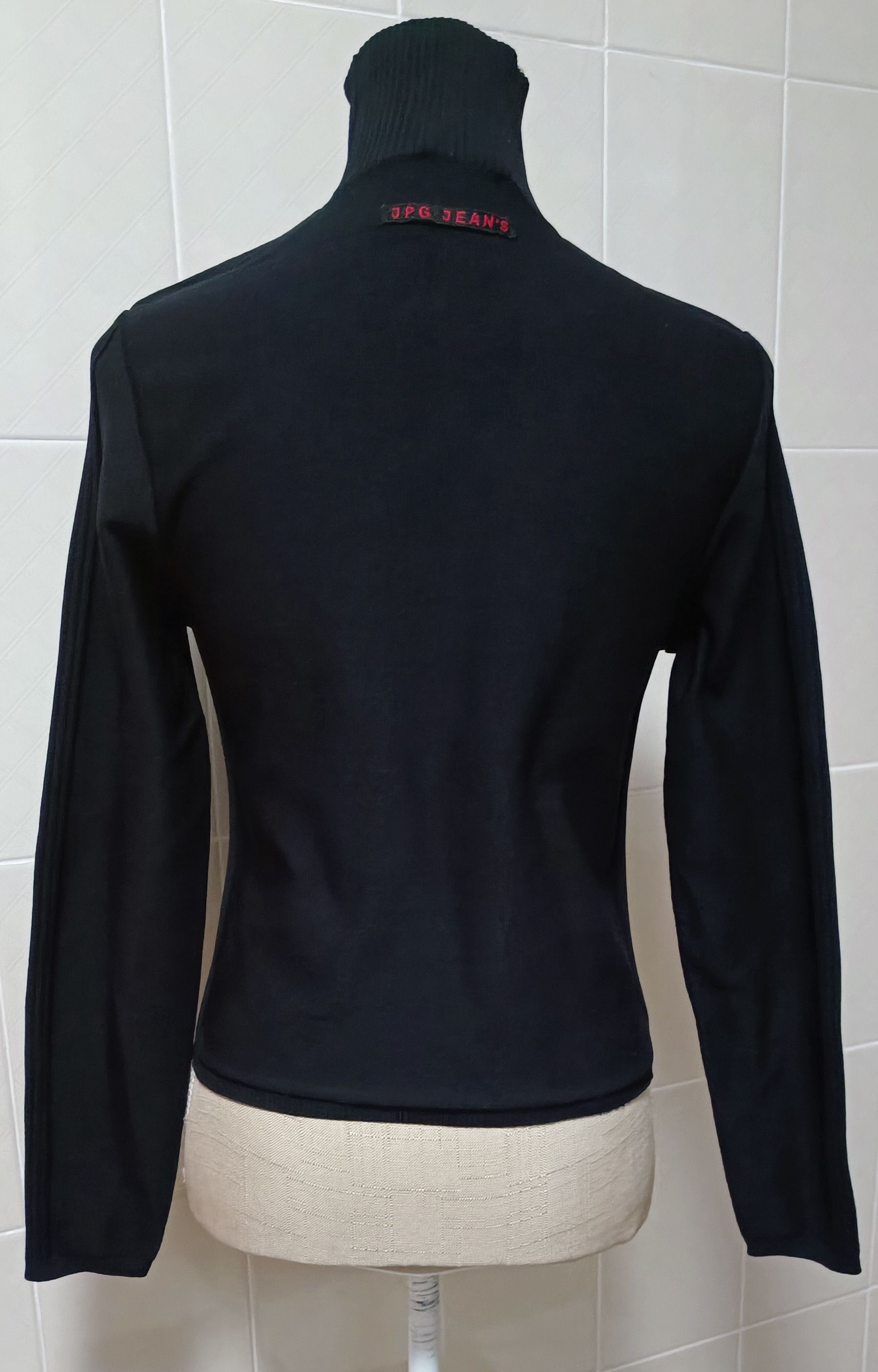 Jean Paul Gaultier 90's - Nylon knit JPG high-neck sweater Size M / US 6-8 / IT 42-44 - 6 Thumbnail