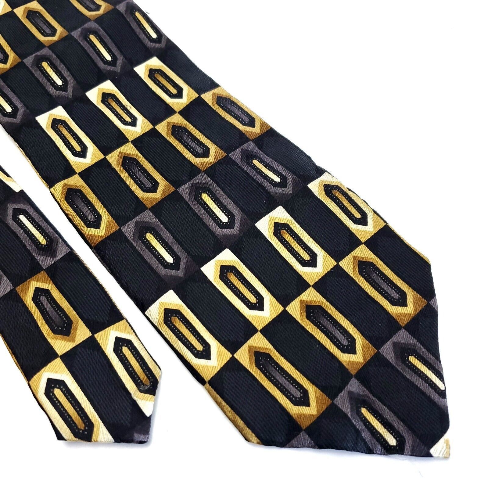 Croft & Barrow Croft & Barrow Black Gold Silver Geometric Abstract Print Si Size ONE SIZE - 1 Thumbnail