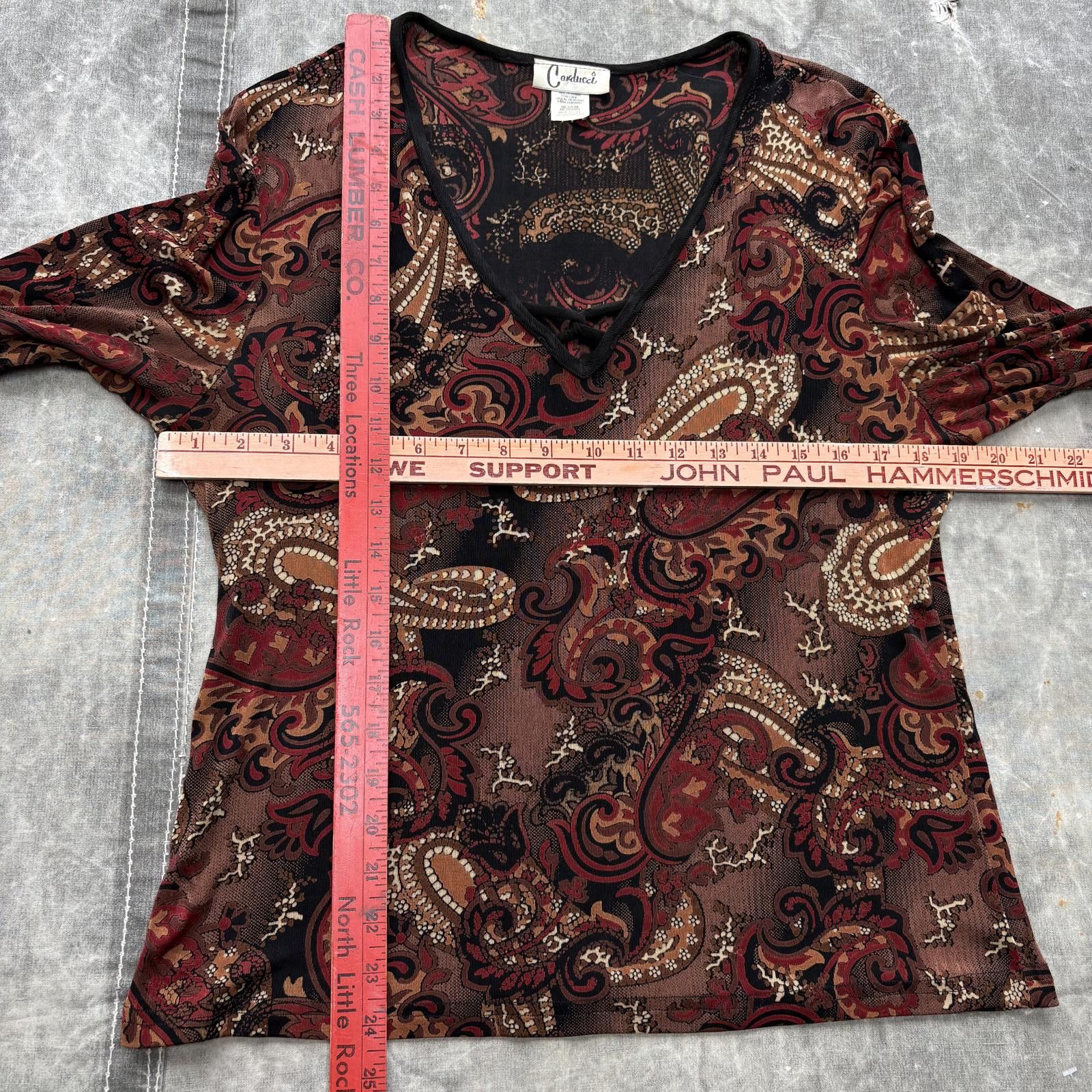 Vintage Vintage Y2K AOP Paisley Whimsigoth Grunge Indie Blouse Shirt Size M / US 6-8 / IT 42-44 - 3 Thumbnail