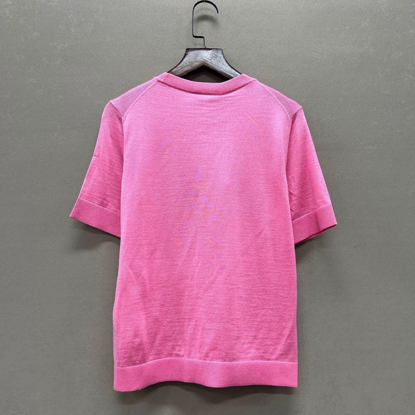 Gucci GUCCI Pink Cashmere Silk Logo Short Sleeve Knit S Size S / US 4 / IT 40 - 2 Thumbnail