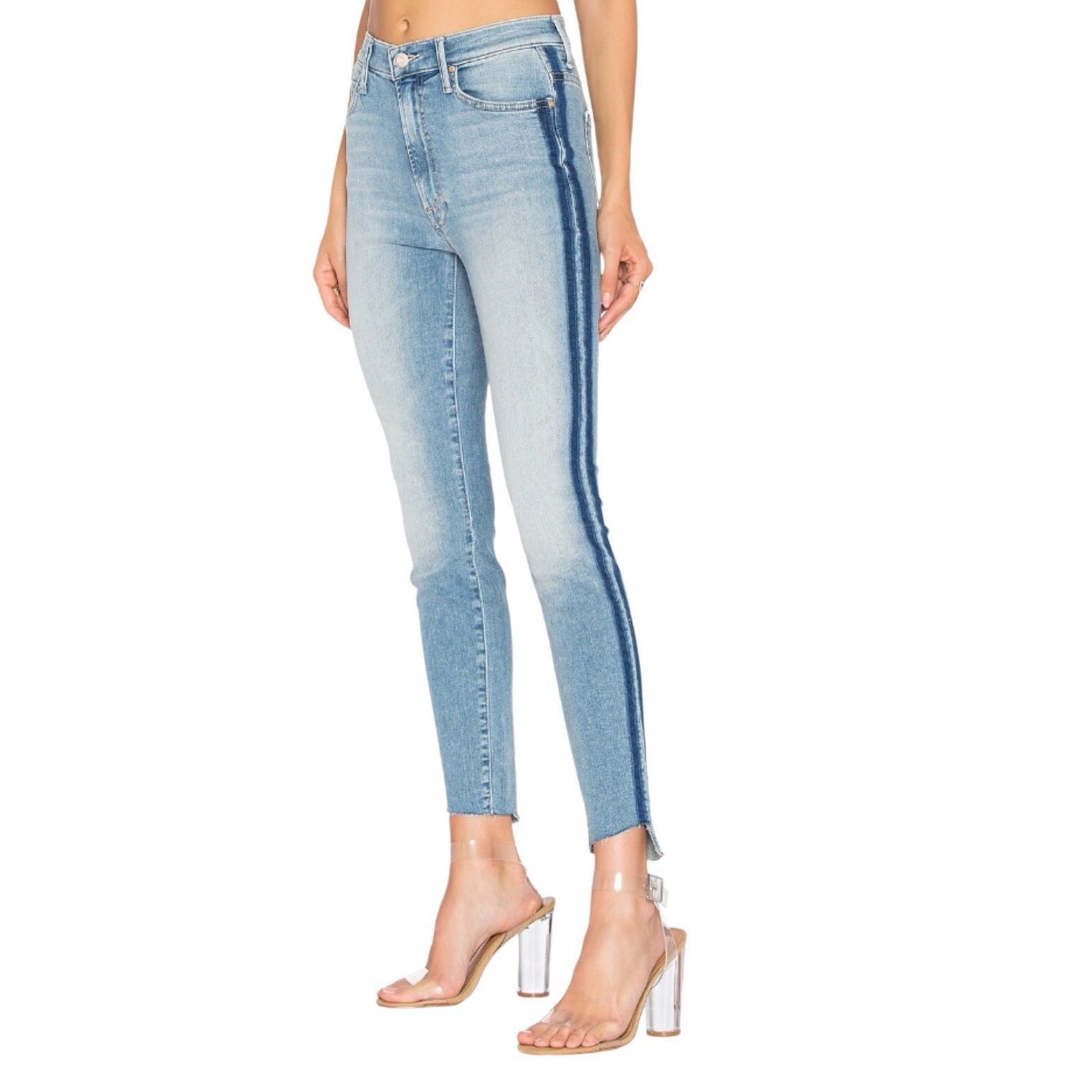 MOTHER MOTHER Denim Pants Jeans ANTHROPOLOGIE $228 Retail The Stunner Zip Ankle Step Fray in Light Kitty Racer Size 25”/0 Size 25" / US 0 / IT 36 - 1 Thumbnail