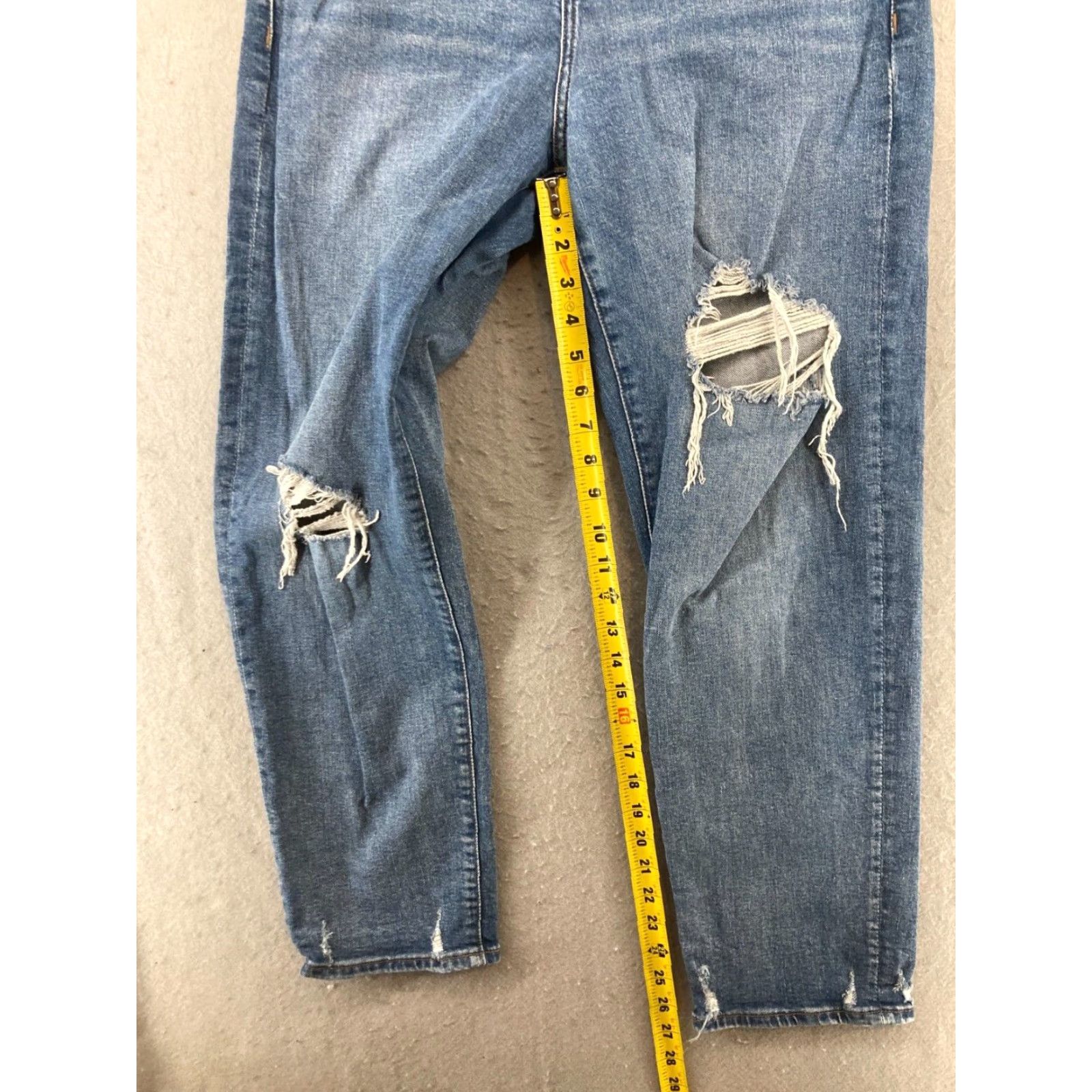 Express Express Wide Leg Jeans 6 High Rise Relaxed Fit Blue Distressed 90s Womens Size 28" / US 6 / IT 42 - 5 Thumbnail