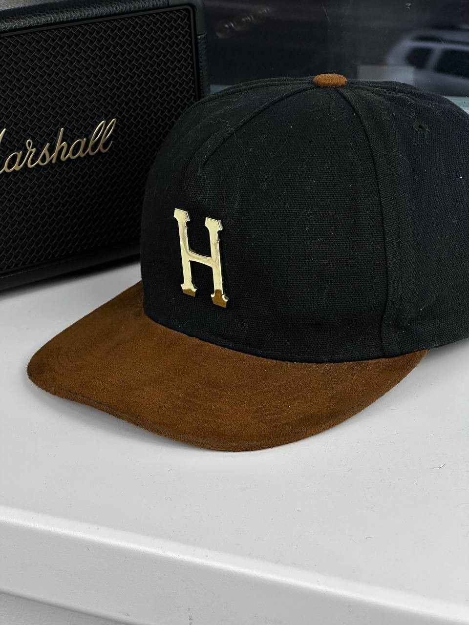 Huf × Vintage Vintage HUF Cap Suede Brim Hat Brown Made in USA Size ONE SIZE - 1 Thumbnail