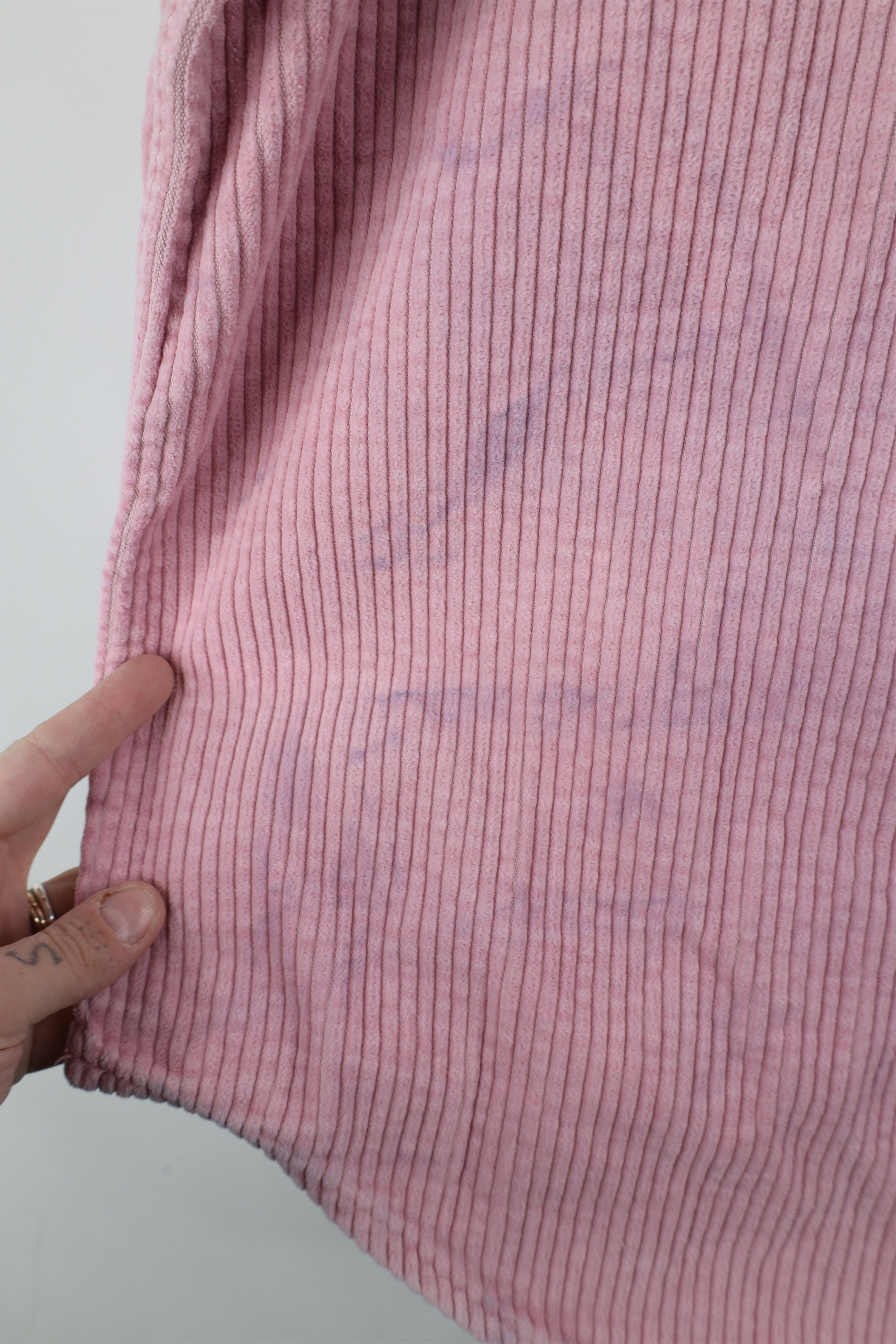 Vintage Vintage 90s Streetwear Corduroy Full Zip Shirt Jacket Pink Size 3XL / US 20-22 - 10 Thumbnail