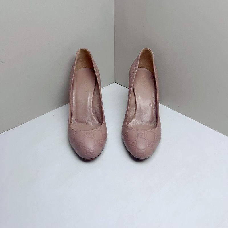 Gucci Gucci Pink Leather Classic High Heel Shoes -2508 Size US 5 / IT 35 - 2 Thumbnail