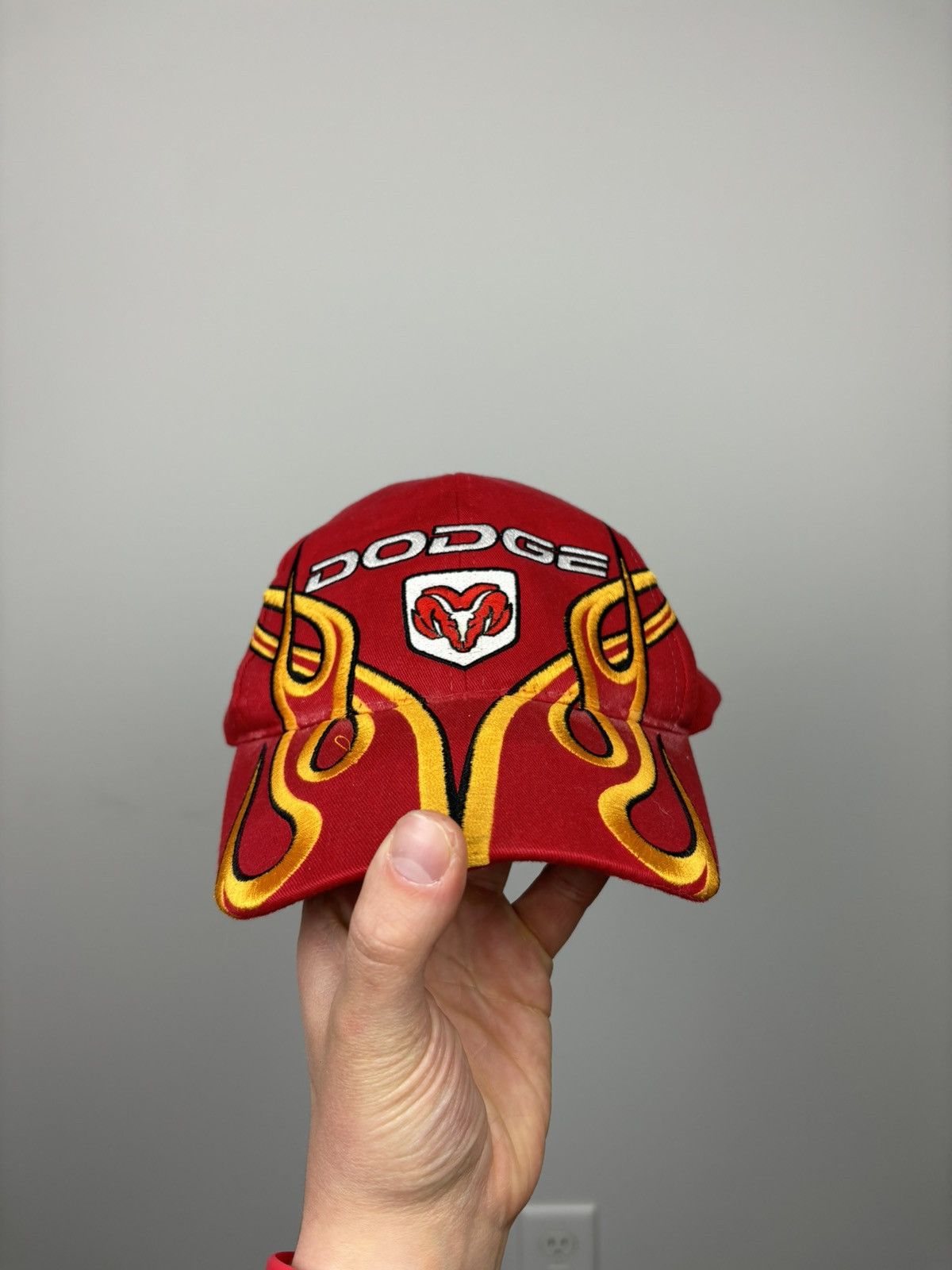 Vintage Vintage Dodge Hat Cap Red Flames RAMTruck Streetwear Racing Size ONE SIZE - 1 Thumbnail