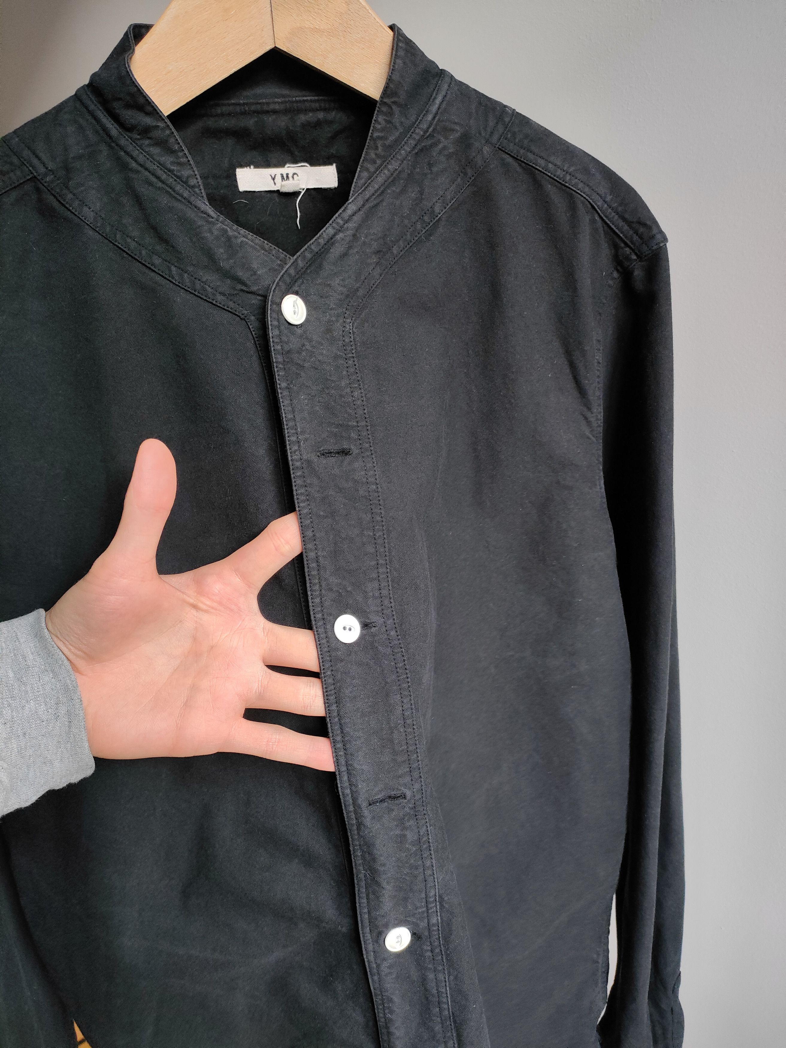 YMC YMC You Must Create Black Cotton Mandarin Collar Shirt Size US M / EU 48-50 / 2 - 6 Thumbnail