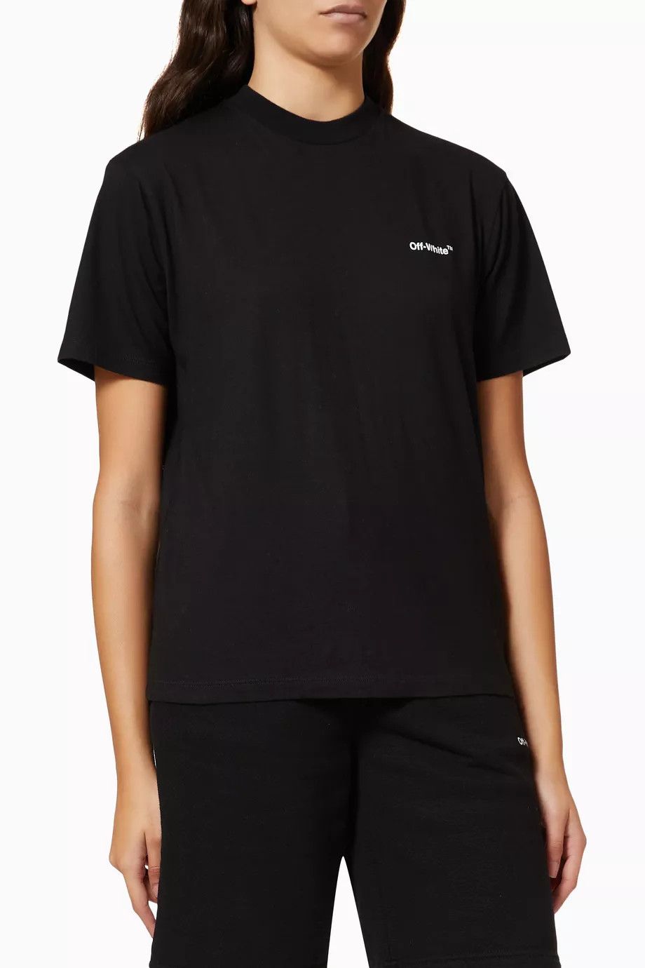 Off-White o1y1225 Logo Crewneck T-Shirt in Black Size S / US 4 / IT 40 - 1 Thumbnail