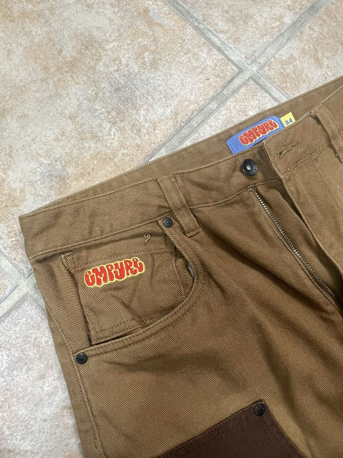 Empyre Empyre Loose Fit Double Knee Brown Pants Size US 34 / EU 50 - 2 Thumbnail