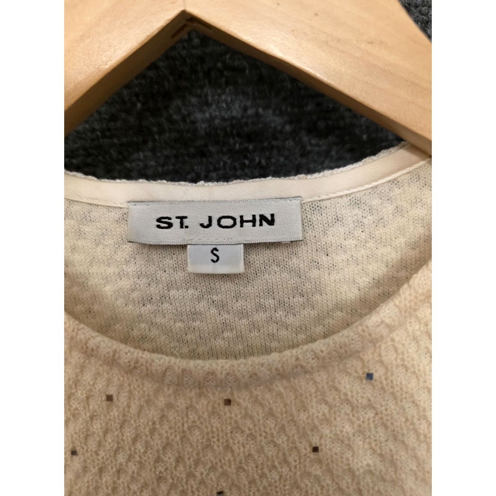 St. John St. John Set Womens S Beige Sequin Stripe Sleeveless Sweater Skirt 2 Piece - Party/Cocktail Outfit Size S / US 4 / IT 40 - 2 Thumbnail