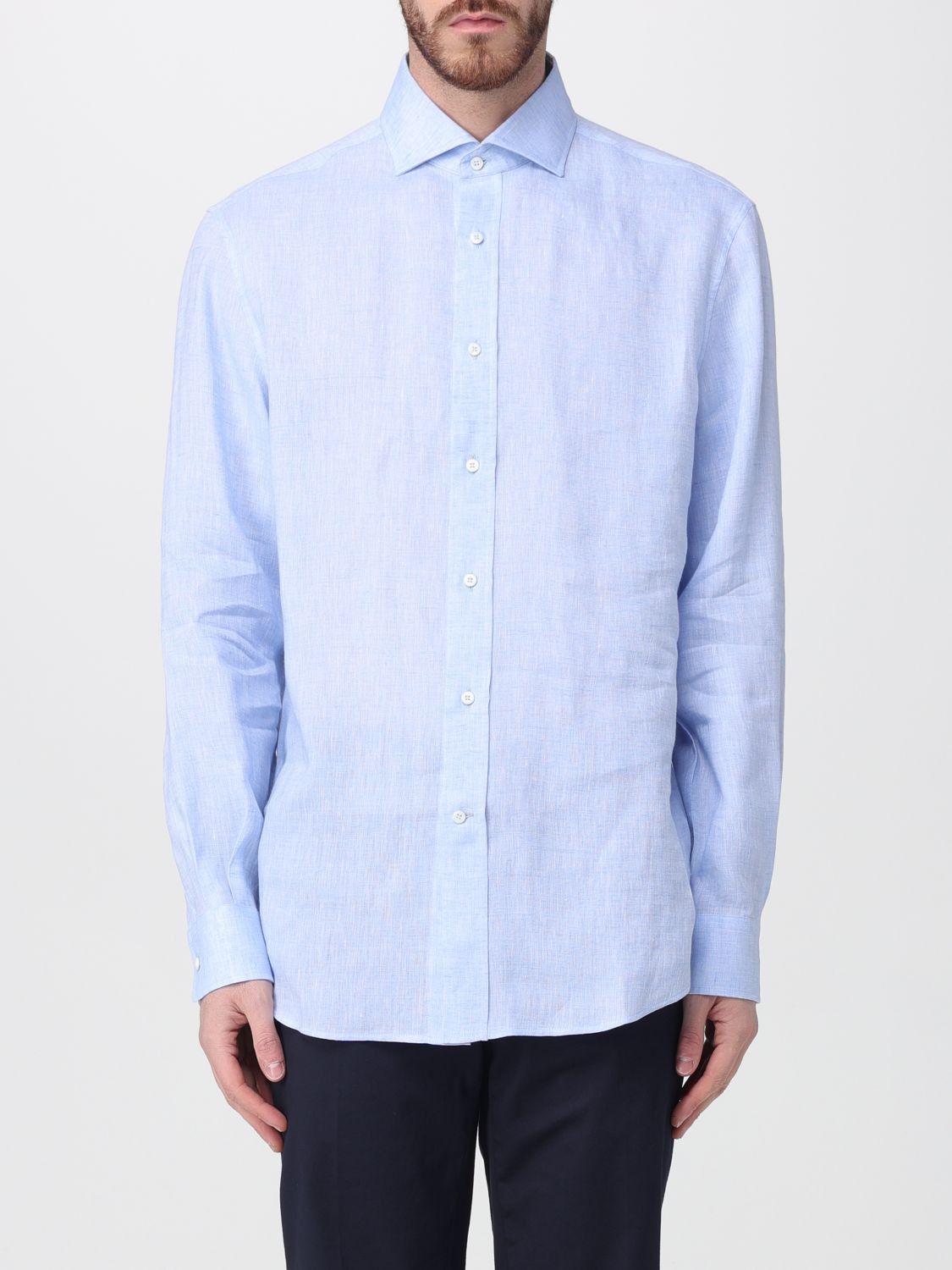 Brunello Cucinelli Brunello Cucinelli Shirt Men Sky Blue Size US XL / EU 56 / 4 - 1 Thumbnail