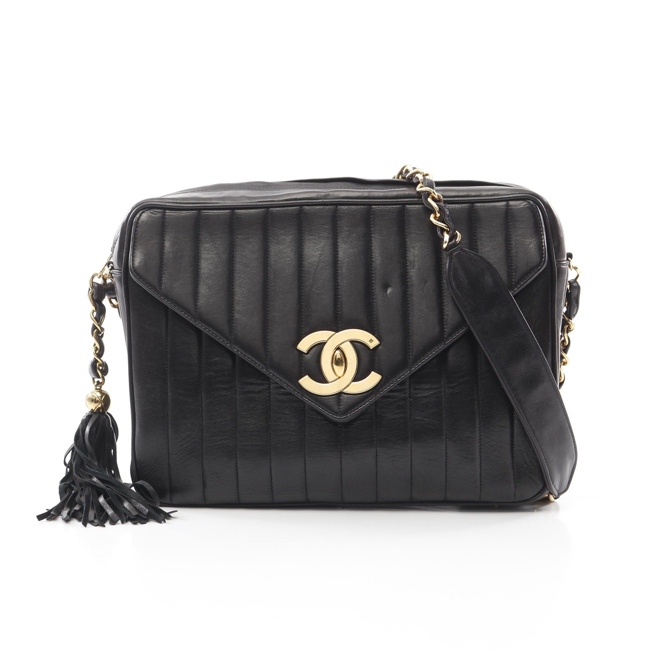 Chanel Chanel Mademoiselle Chain Shoulder Bag Tassel Lambskin Black Gold Hardware Size ONE SIZE - 1 Thumbnail