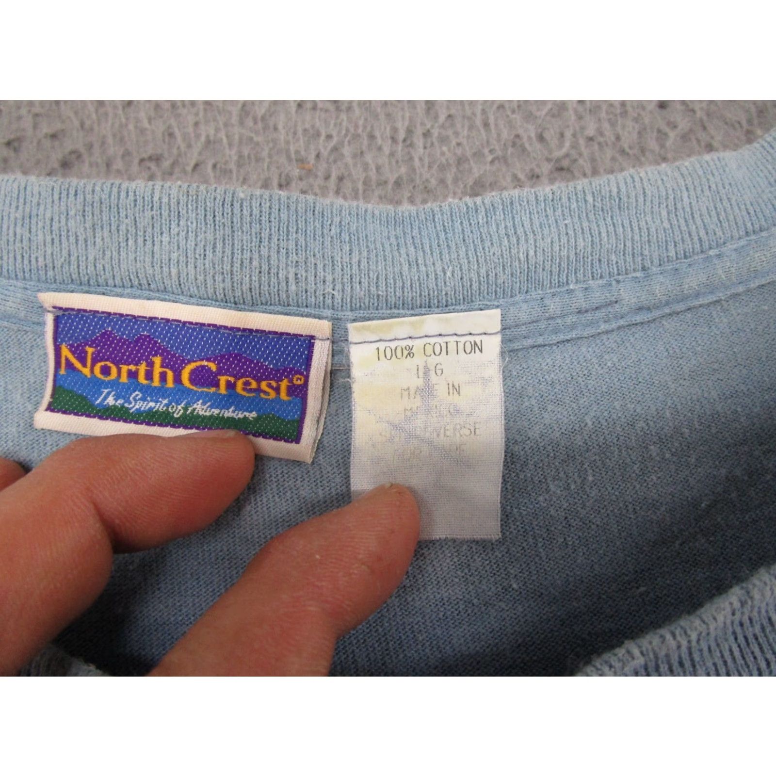 Vintage VINTAGE Northcrest Skull Dragon 2 Tone Blue T-Shirt Sz L Men Short Sleeve Crew Neck Read & Skim Size US L / EU 52-54 / 3 - 3 Thumbnail
