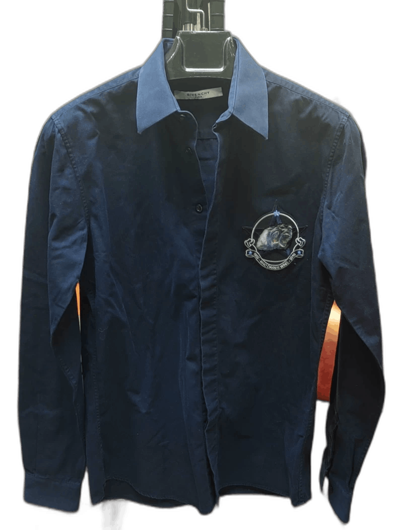 Givenchy Givenchy Men's Dark Blue Long Sleeve Shirt Size US S / EU 44-46 / 1 - 1 Thumbnail