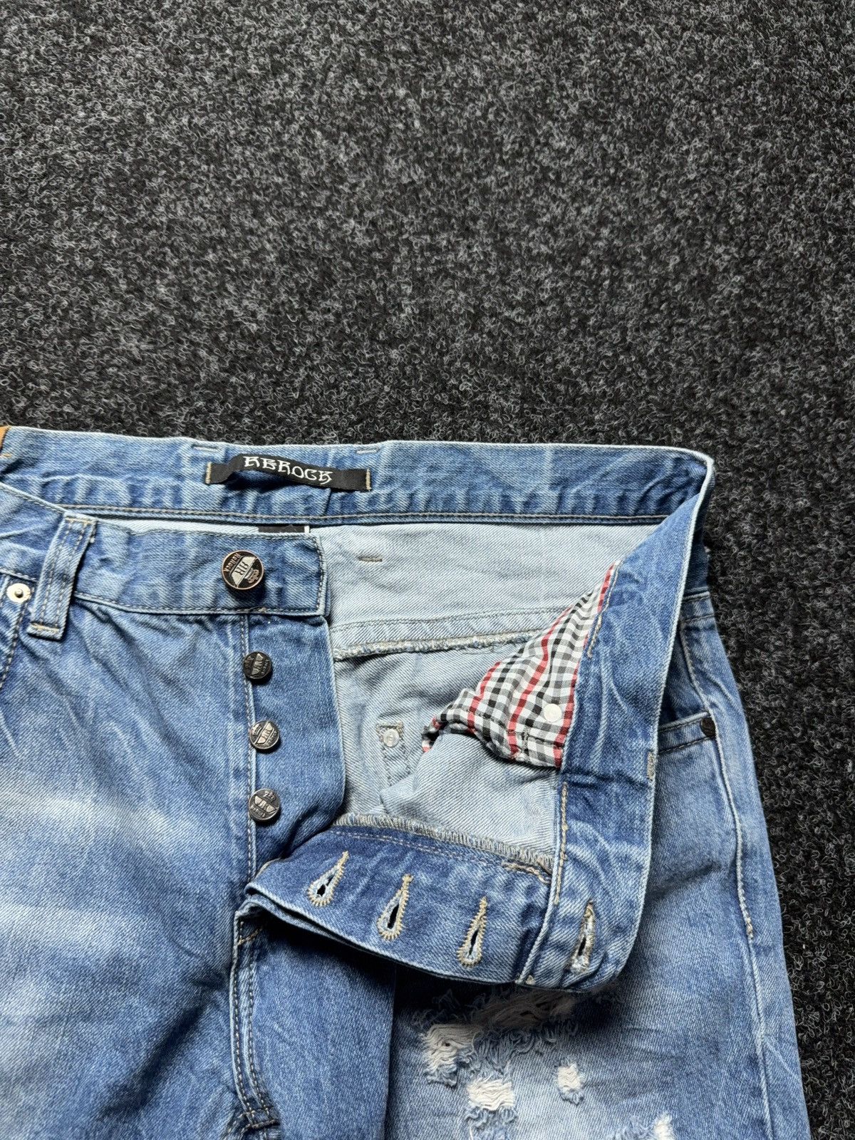 Le Grande Bleu (L.G.B.) Y2K Distressed Japanese Biker Denim Jeans Destroyed Punk Size US 34 / EU 50 - 6 Thumbnail