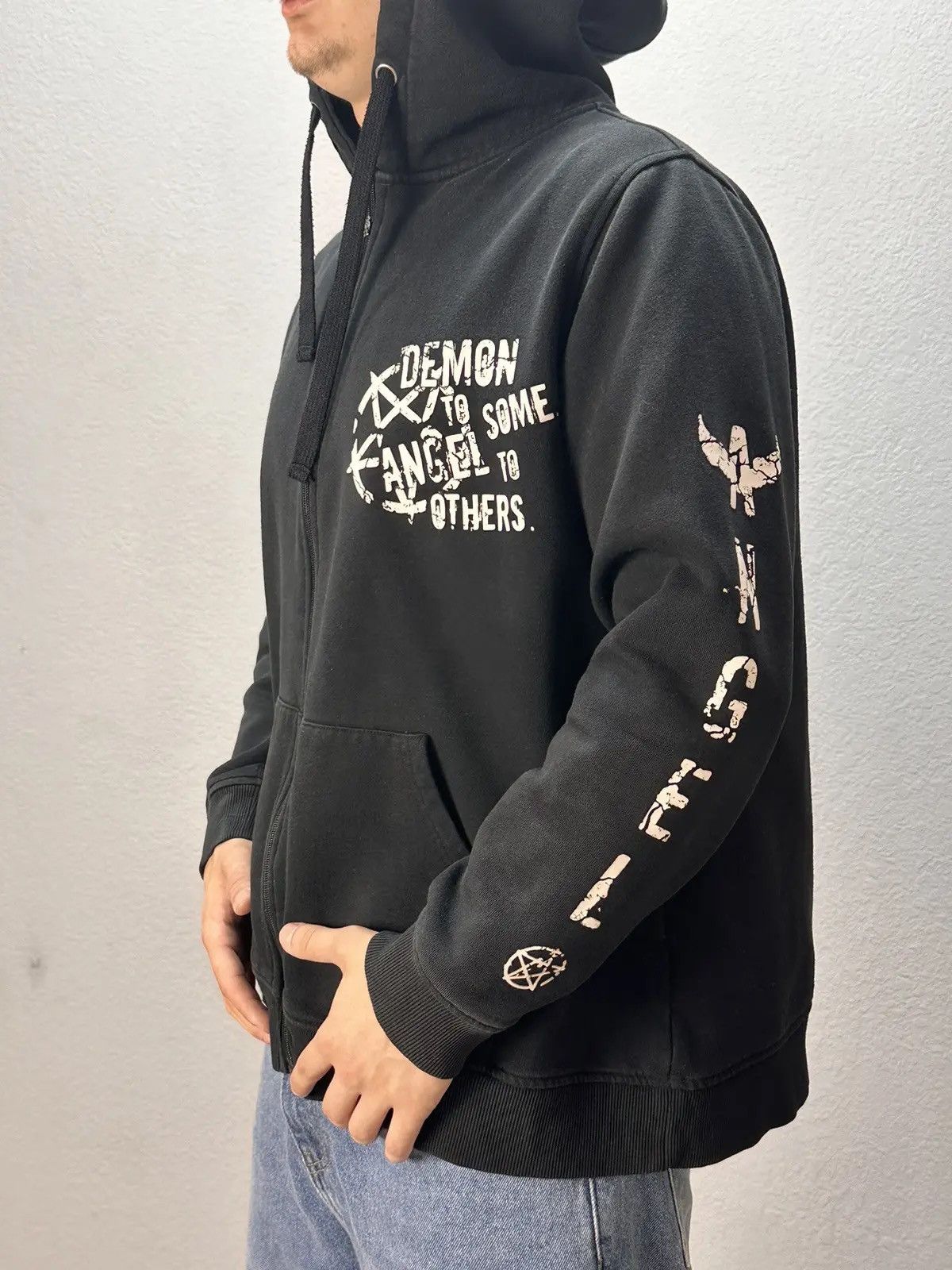 Japanese Brand × Vintage Vintage Hoodie Bones Dragon rock gothic sk8 avangarde Size US M / EU 48-50 / 2 - 14 Thumbnail