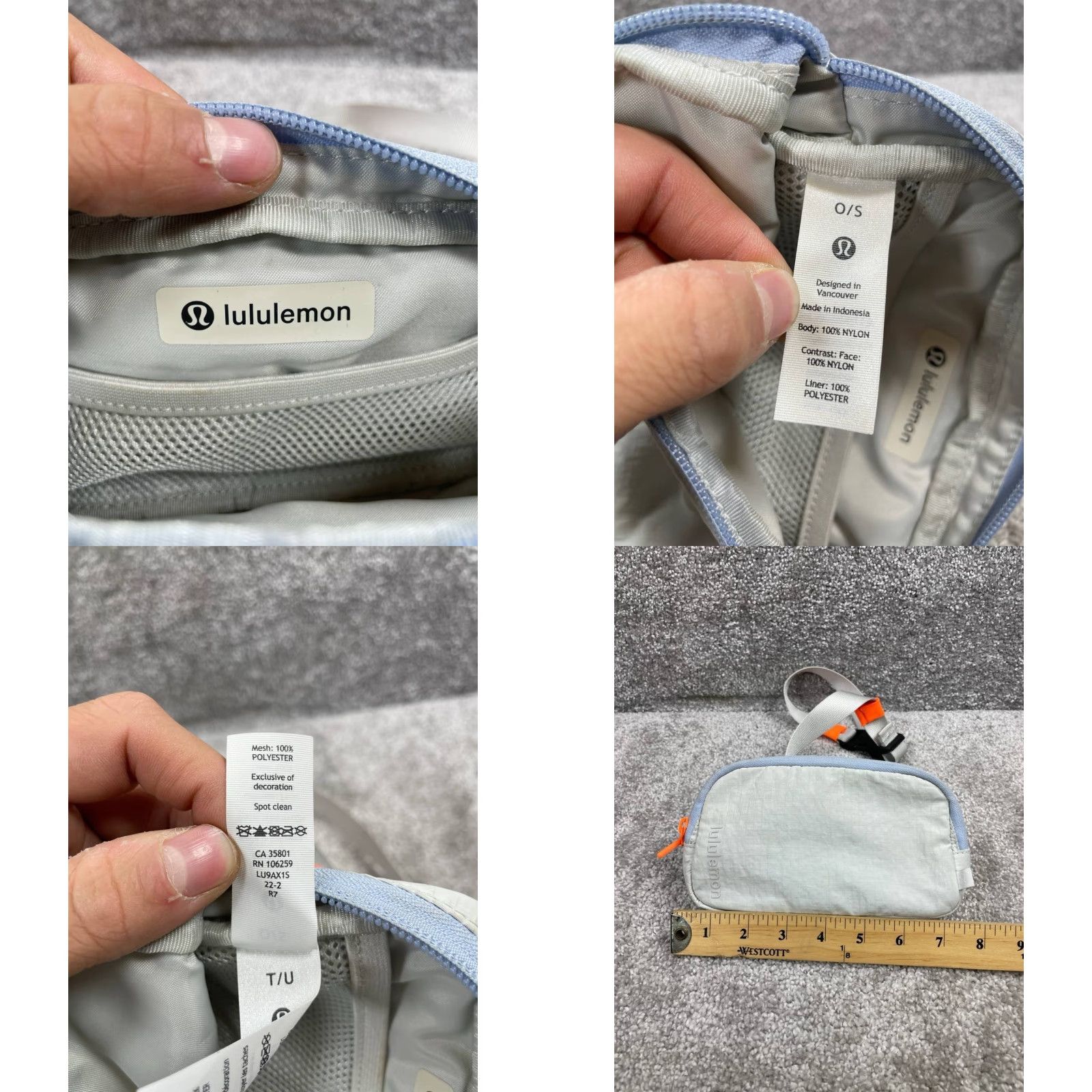 Lululemon Lululemon Bag Womens OS Mini Silver Nylon Zip Inner Pocket Adjustable Belt Bag Size ONE SIZE - 8 Thumbnail