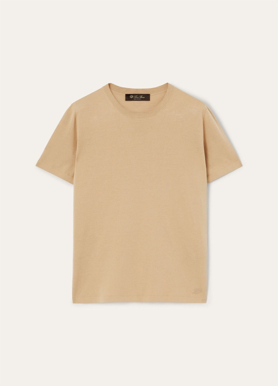 Loro Piana o1srvl11e0526 FAM7984 Angera Crewneck T-Shirt in Beige Size XS / US 0-2 / IT 36-38 - 1 Thumbnail