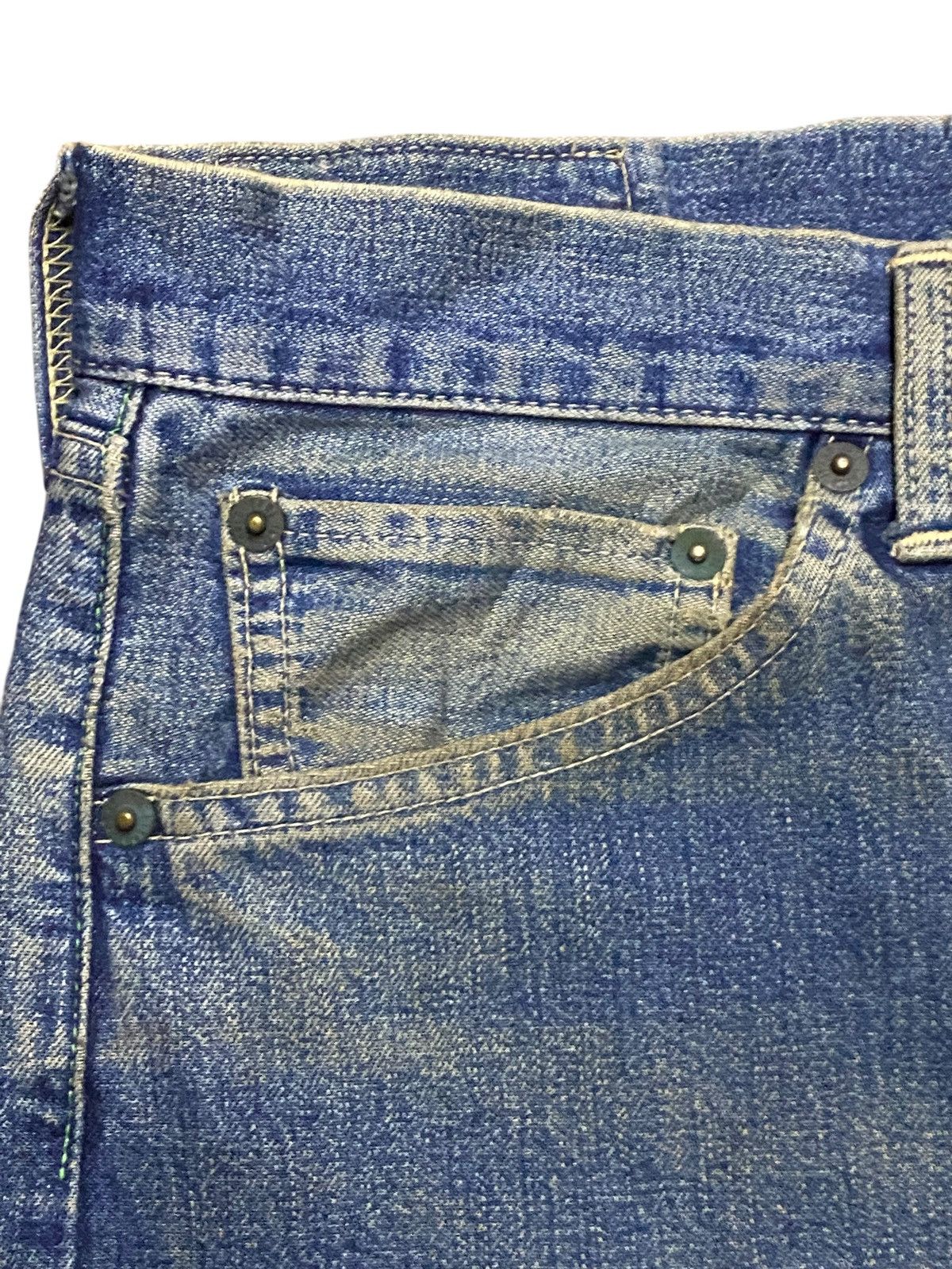 Japanese Brand Japanese Brand Bartack Mud Wash Distressed Baggy Jeans Size US 31 - 13 Thumbnail