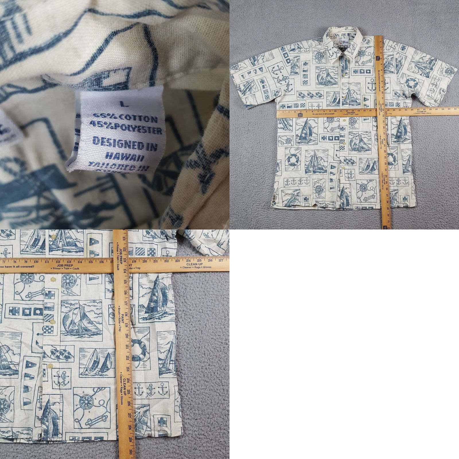 Reyn Spooner VINTAGE Reyn Spooner Hawaiian Nautical Boat Print Shirt Men's L Button-Up Collared Shirt Size US L / EU 52-54 / 3 - 8 Thumbnail